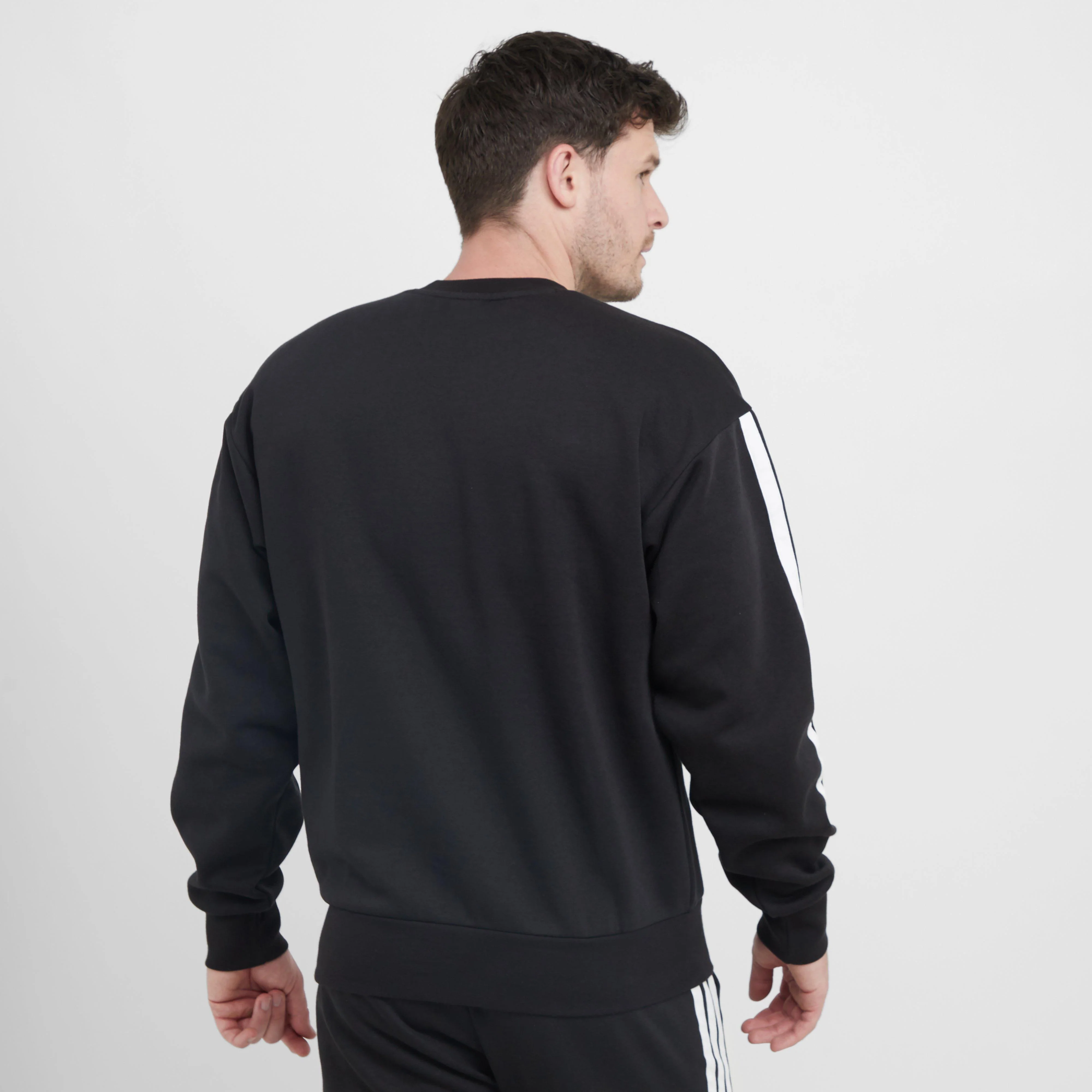 Men’s Essentials 3-Stripes Fleece Sweatshirt - Image 2