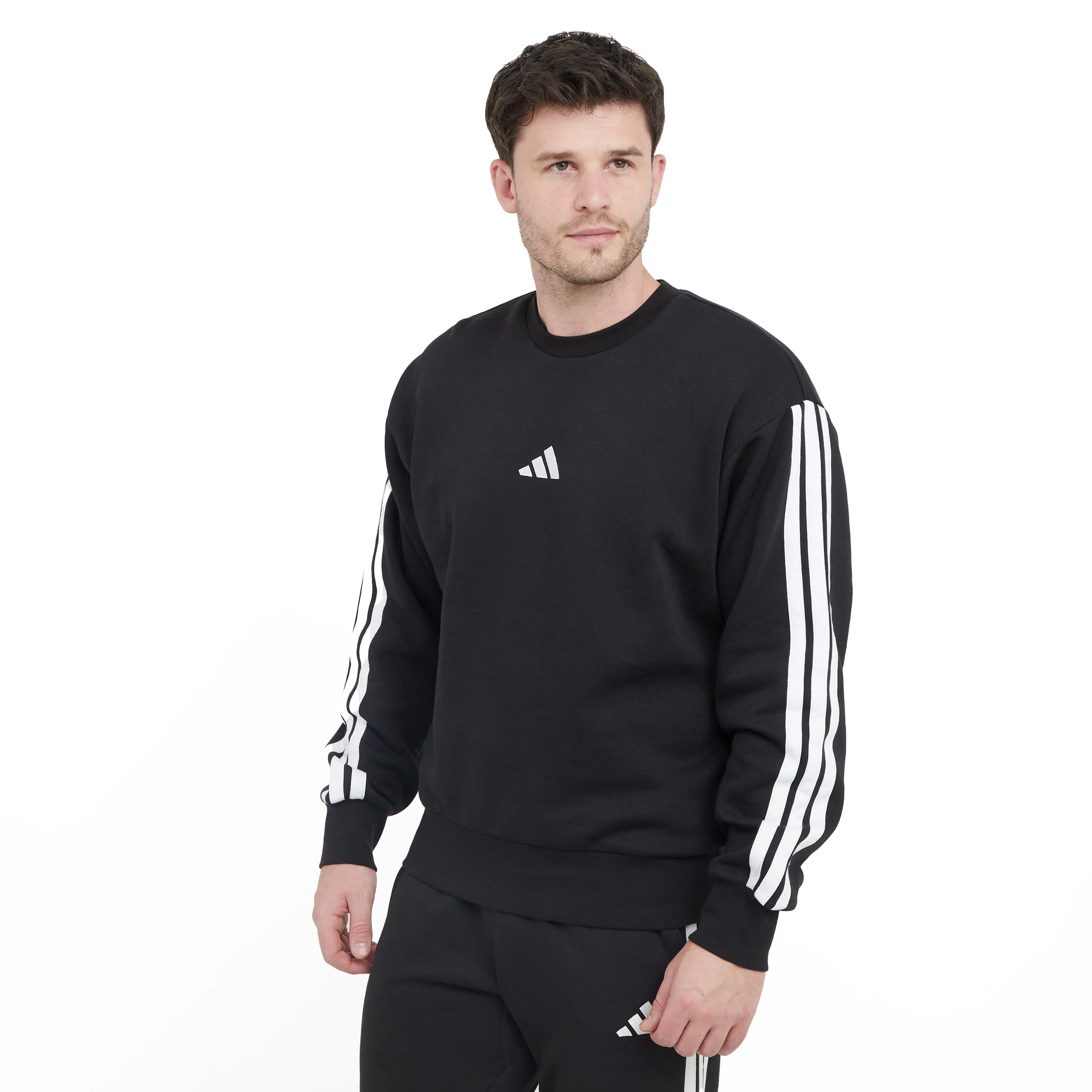 Men’s Essentials 3-Stripes Fleece Sweatshirt - Image 6