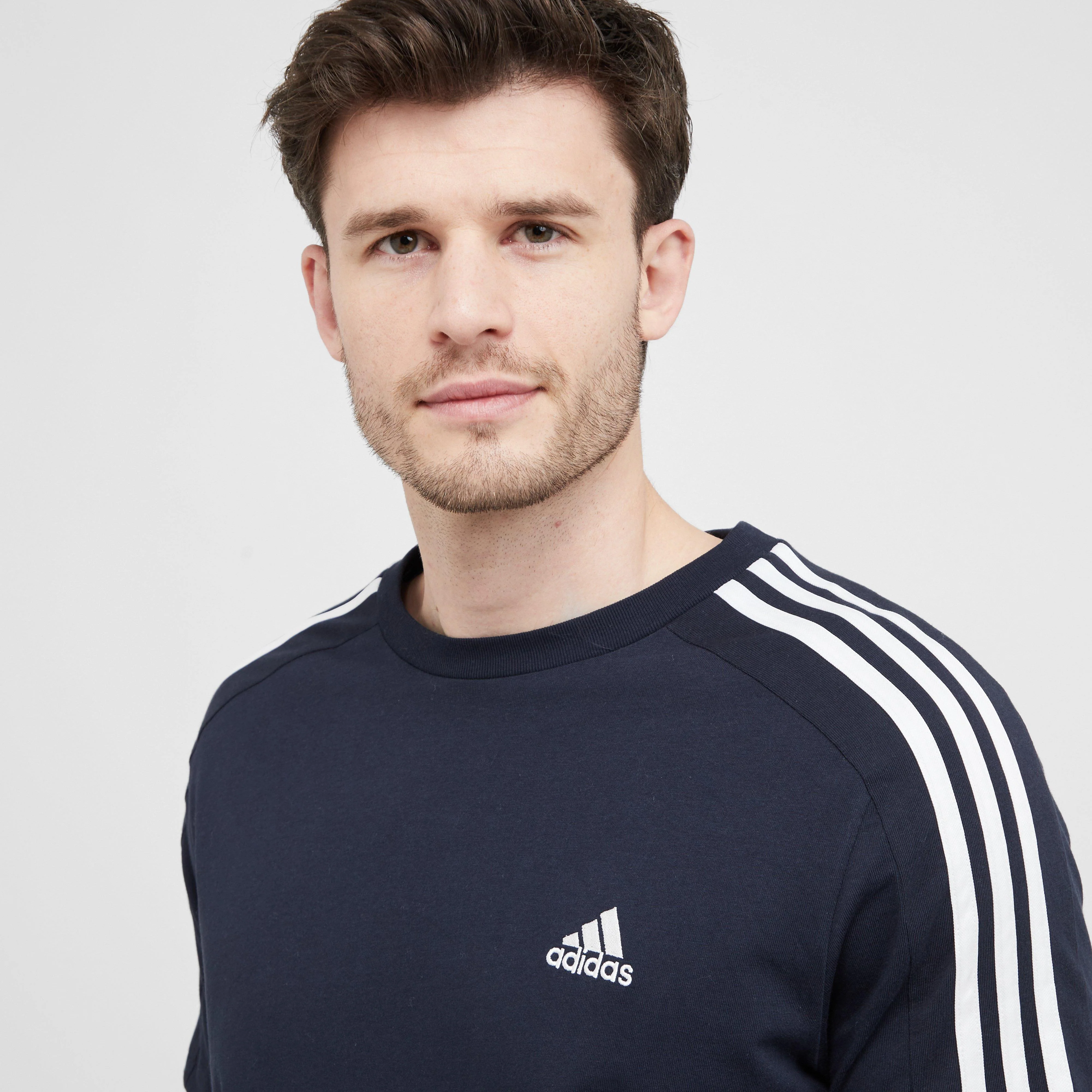 Men's Essentials Single Jersey 3-Stripes Tee - Image 4
