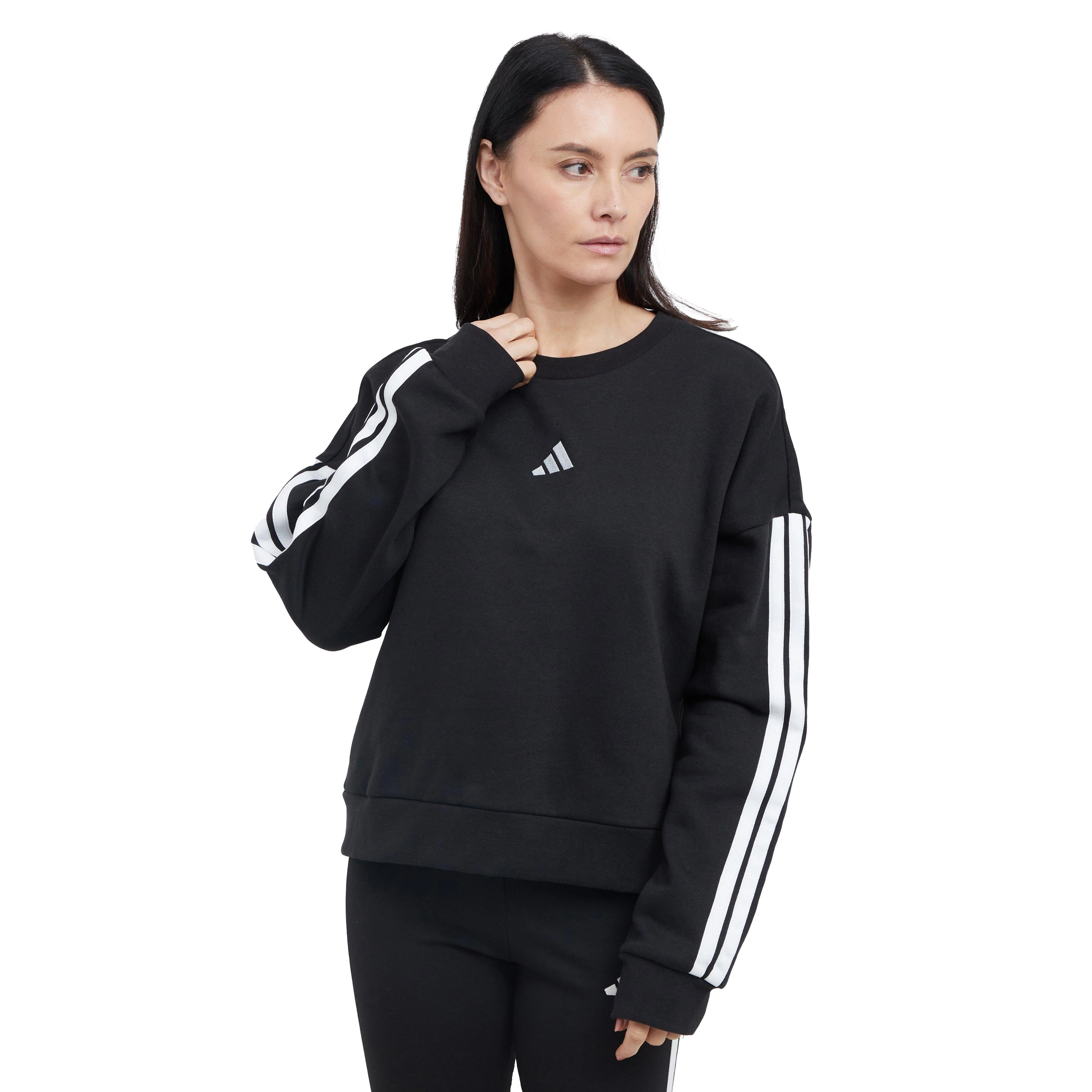Women's Essentials 3-Stripe Fleece Sweatshirt - Image 6