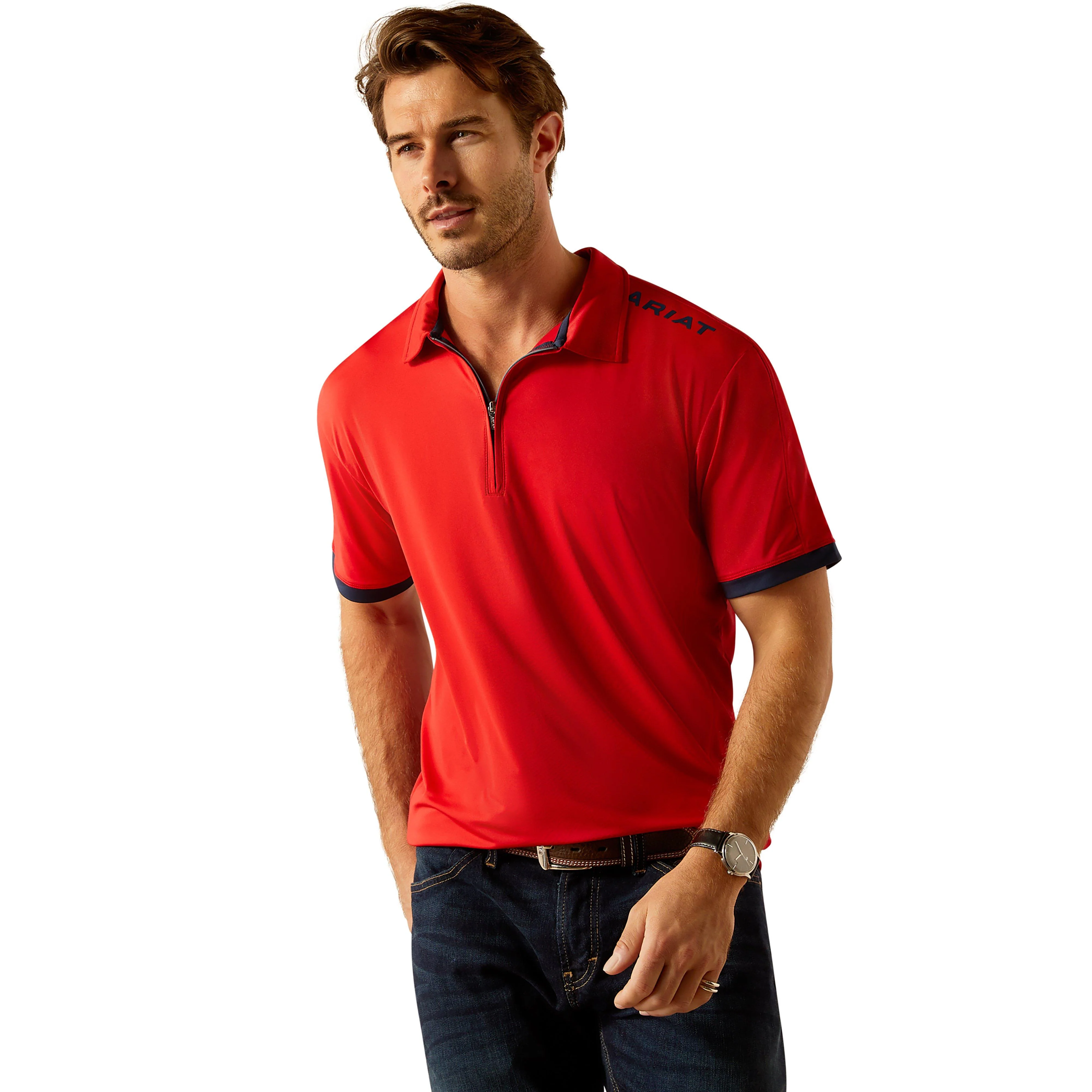 Men's Bandera 1/4 Zip Short Sleeved Polo Shirt - Image 5