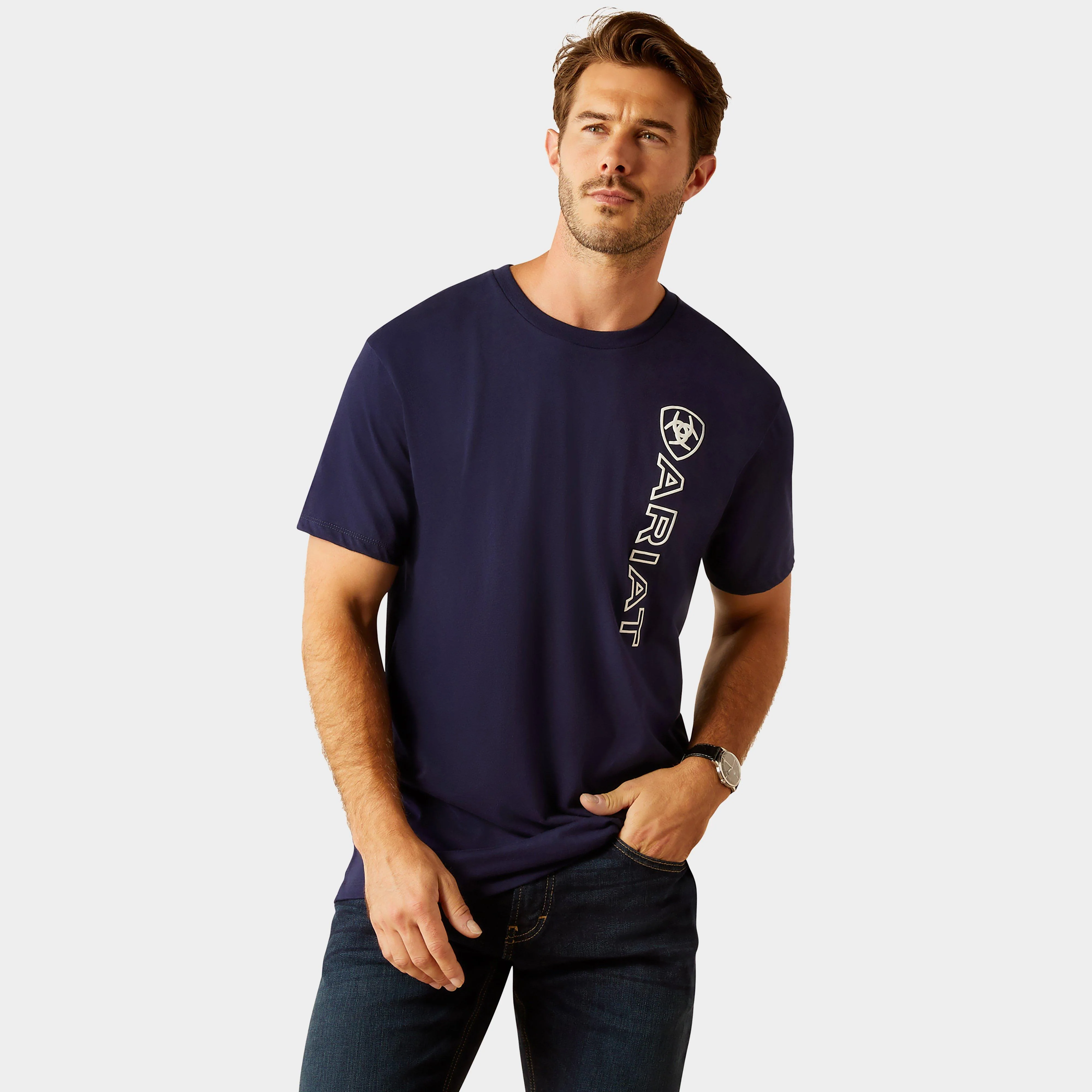 Men's Vertical Logo Short Sleeved Top