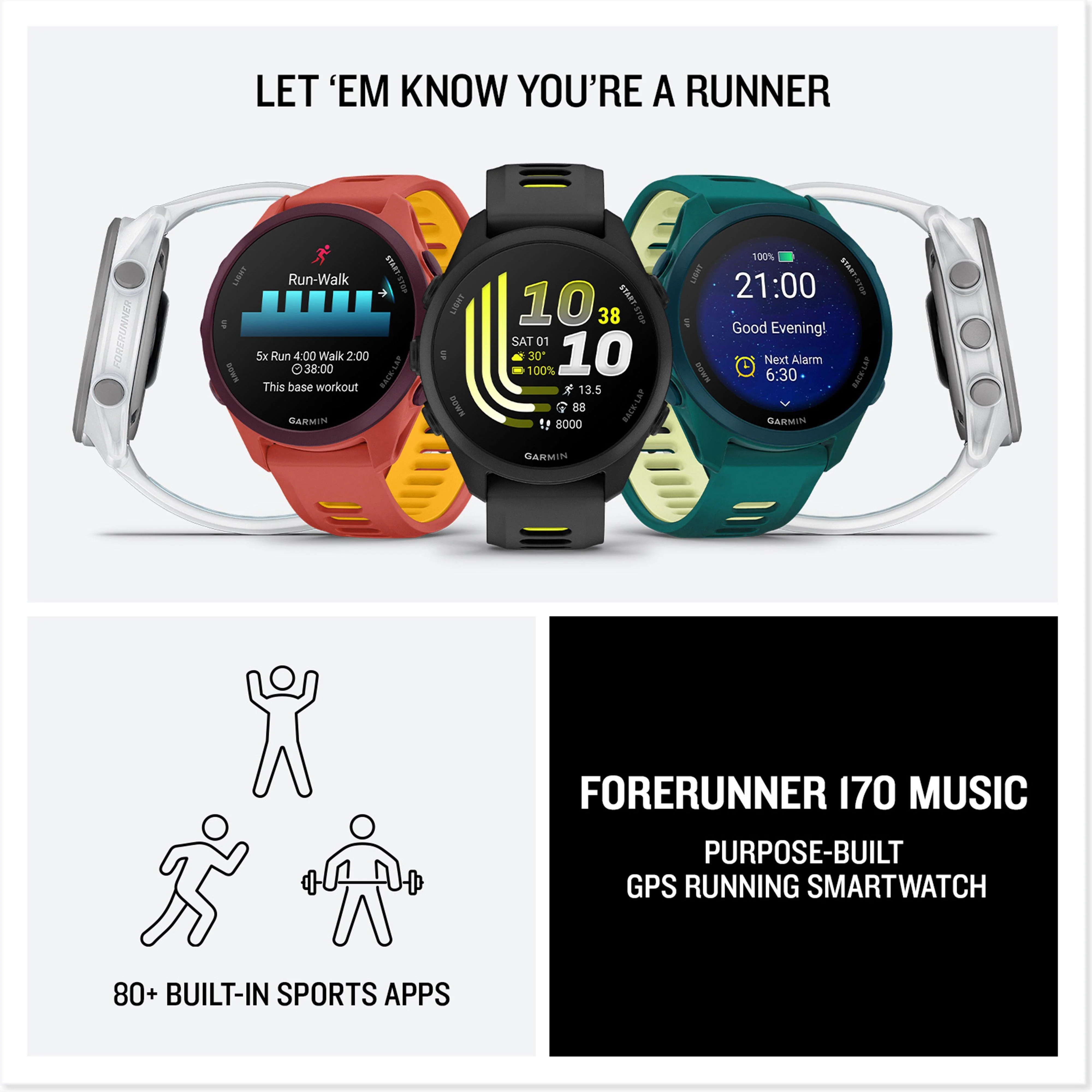 Forerunner® 170 Music GPS Running Smartwatch - Image 7