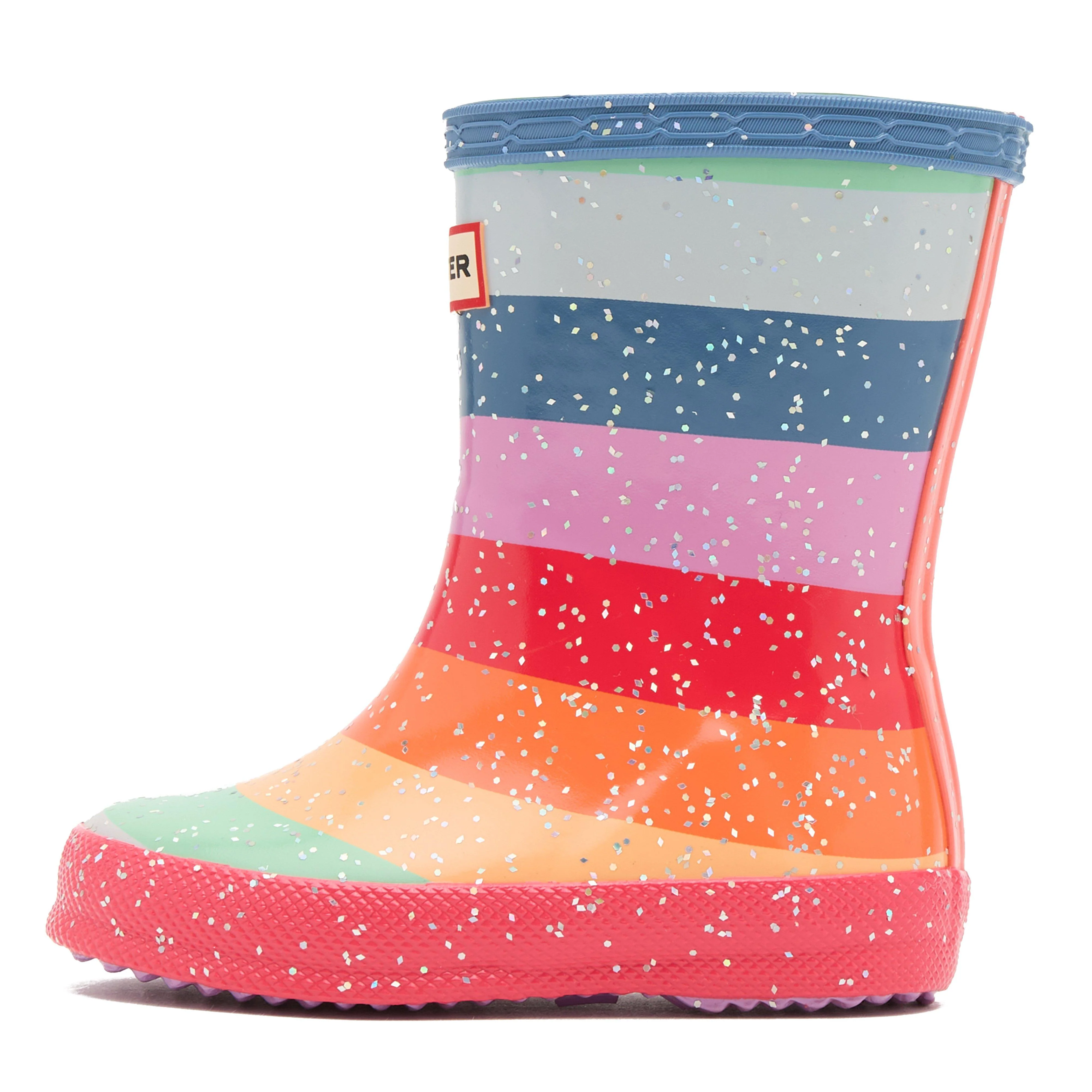 Kids’ First Classic Glitter Rainbow Wellington Boots - Image 7