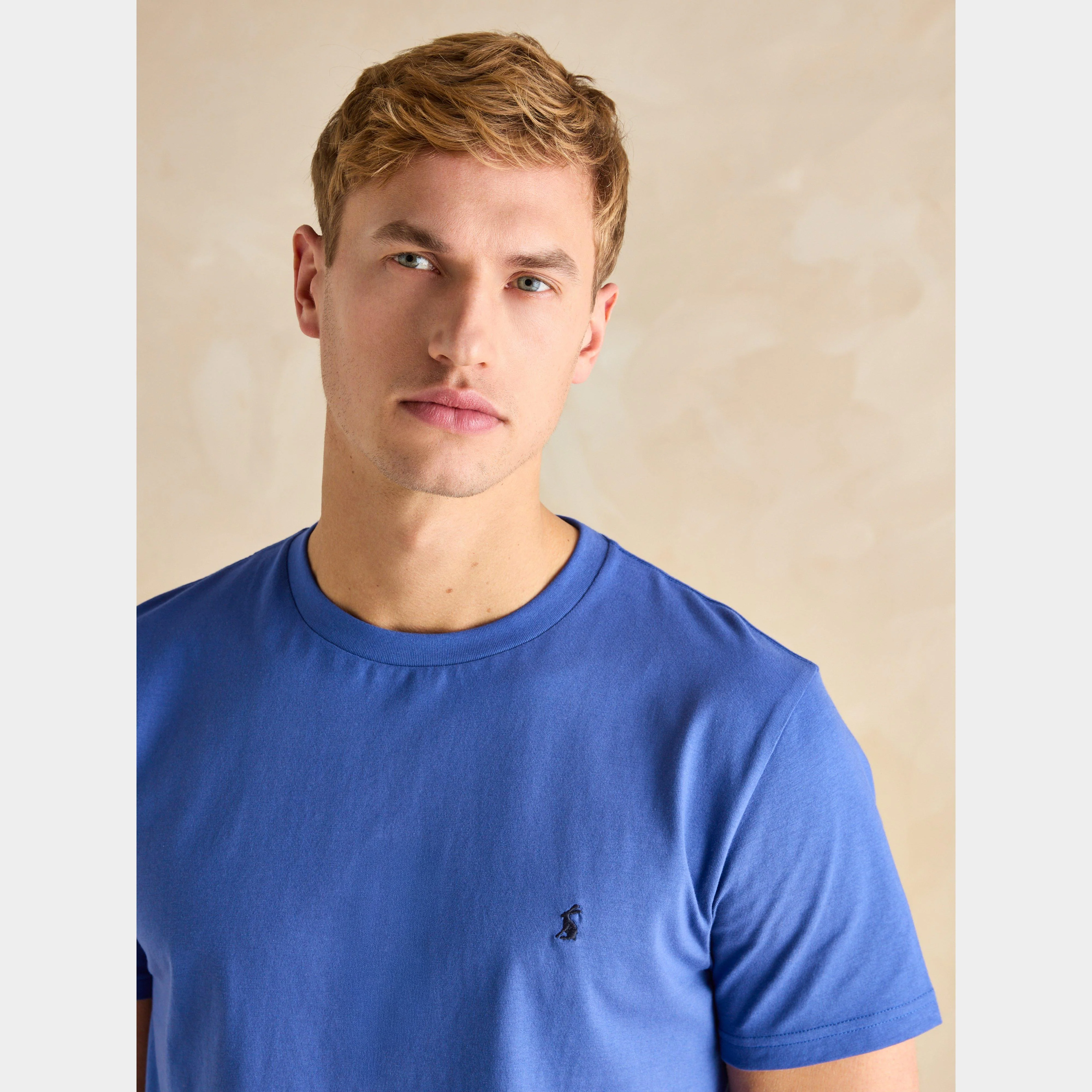 Men's Denton Grey Plain Jersey Crew Neck T-Shirt - Image 3