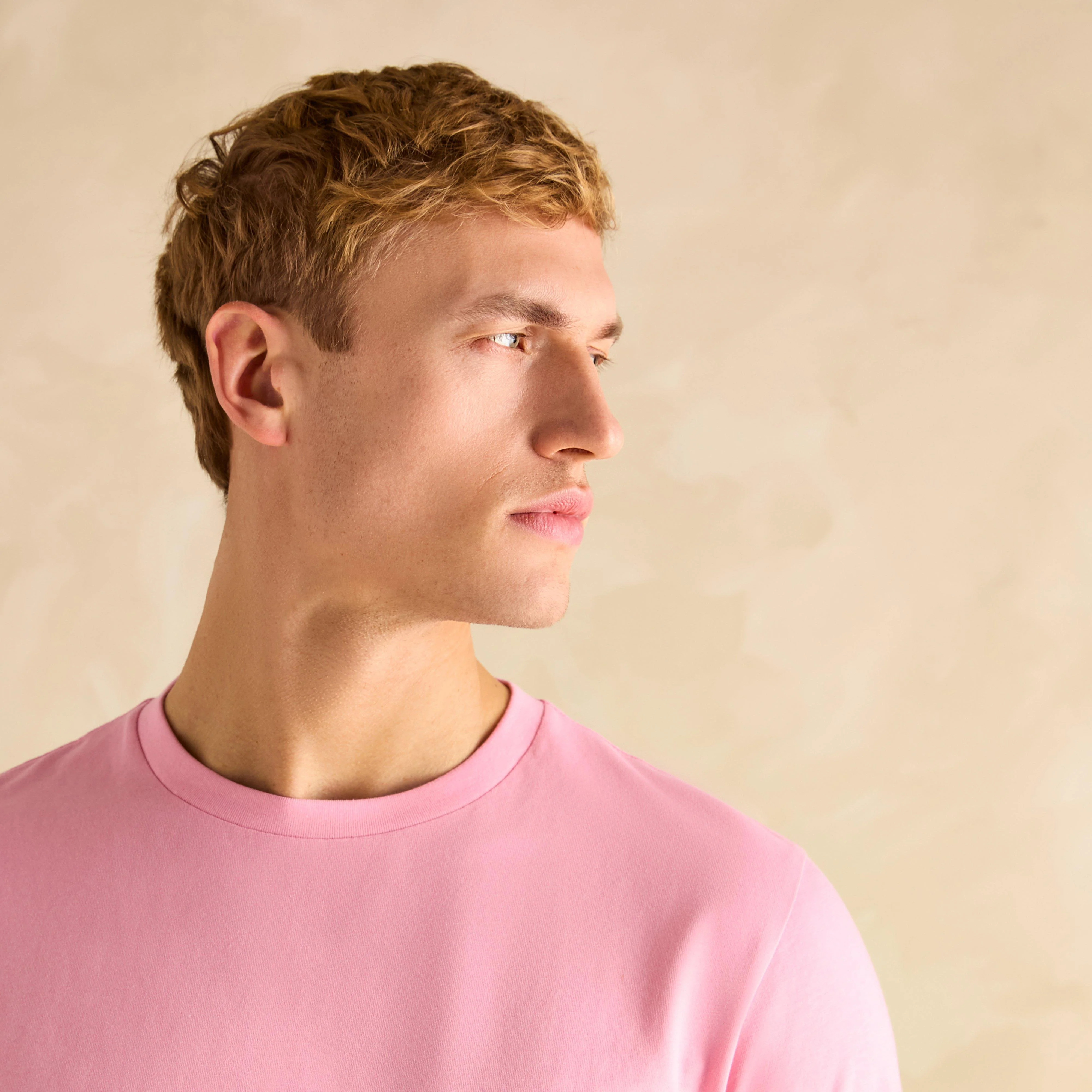 Men's Denton Grey Plain Jersey Crew Neck T-Shirt - Image 3