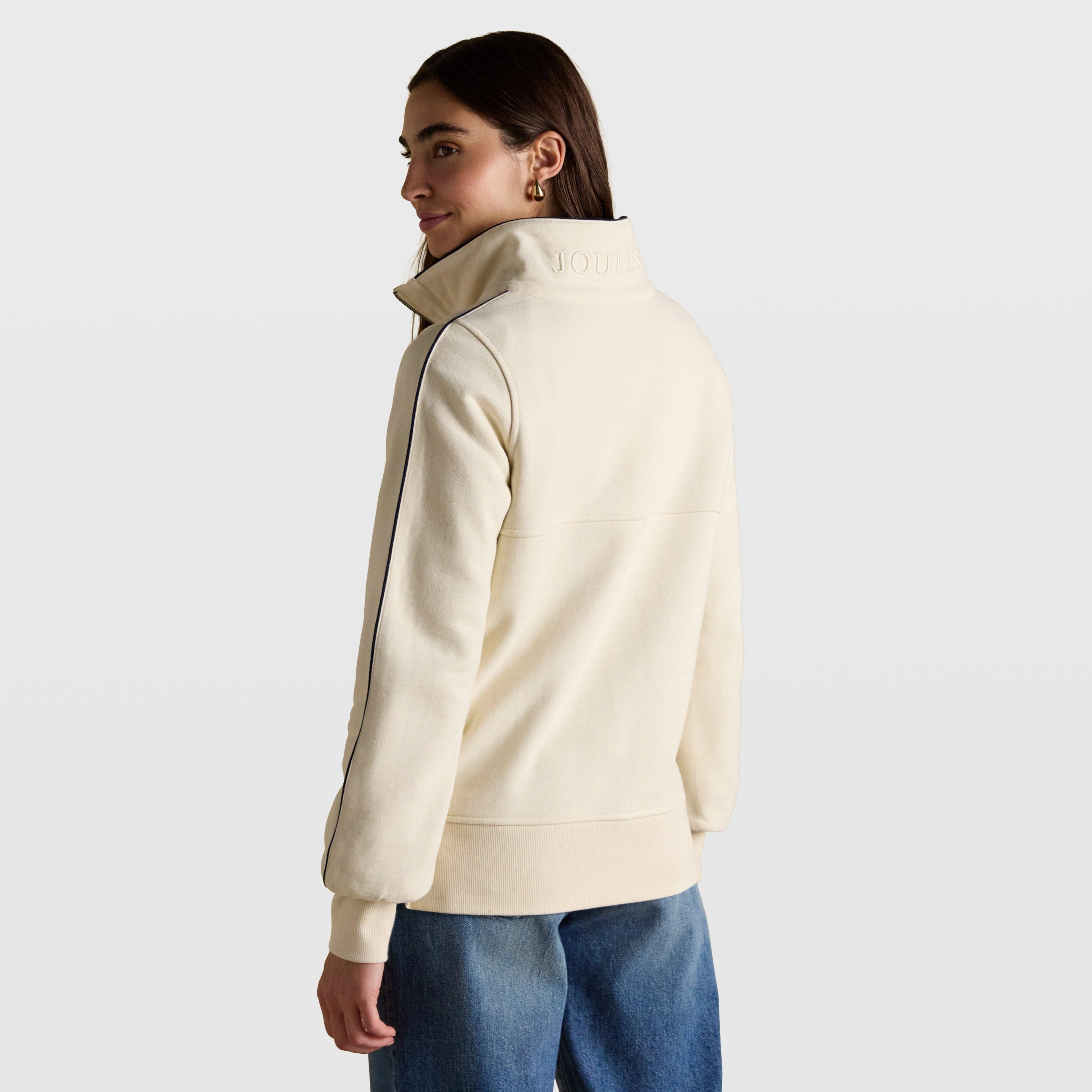 Women's Bronte Funnel Neck Quarter Zip Sweatshirt Cream - Image 2