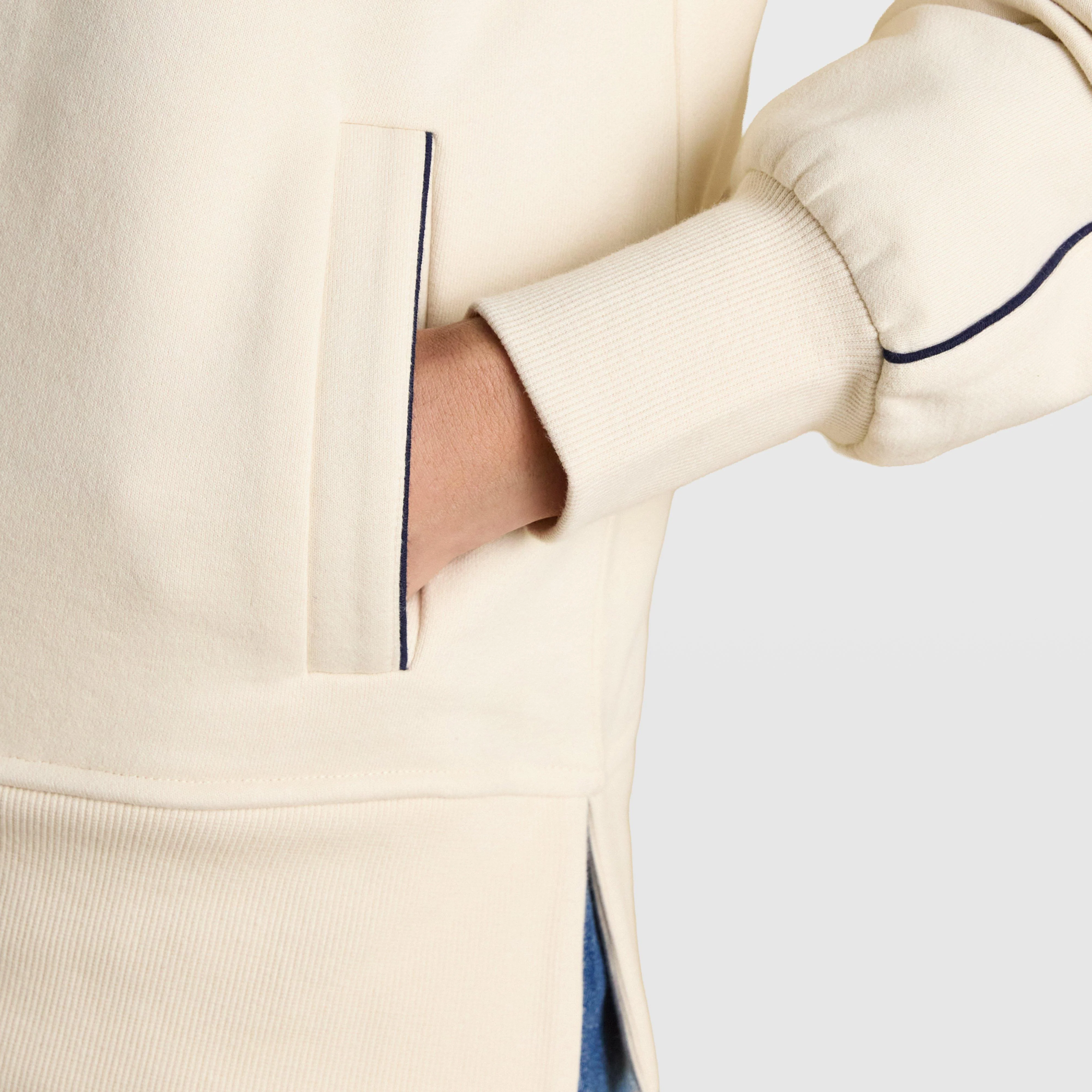 Women's Bronte Funnel Neck Quarter Zip Sweatshirt Cream - Image 4