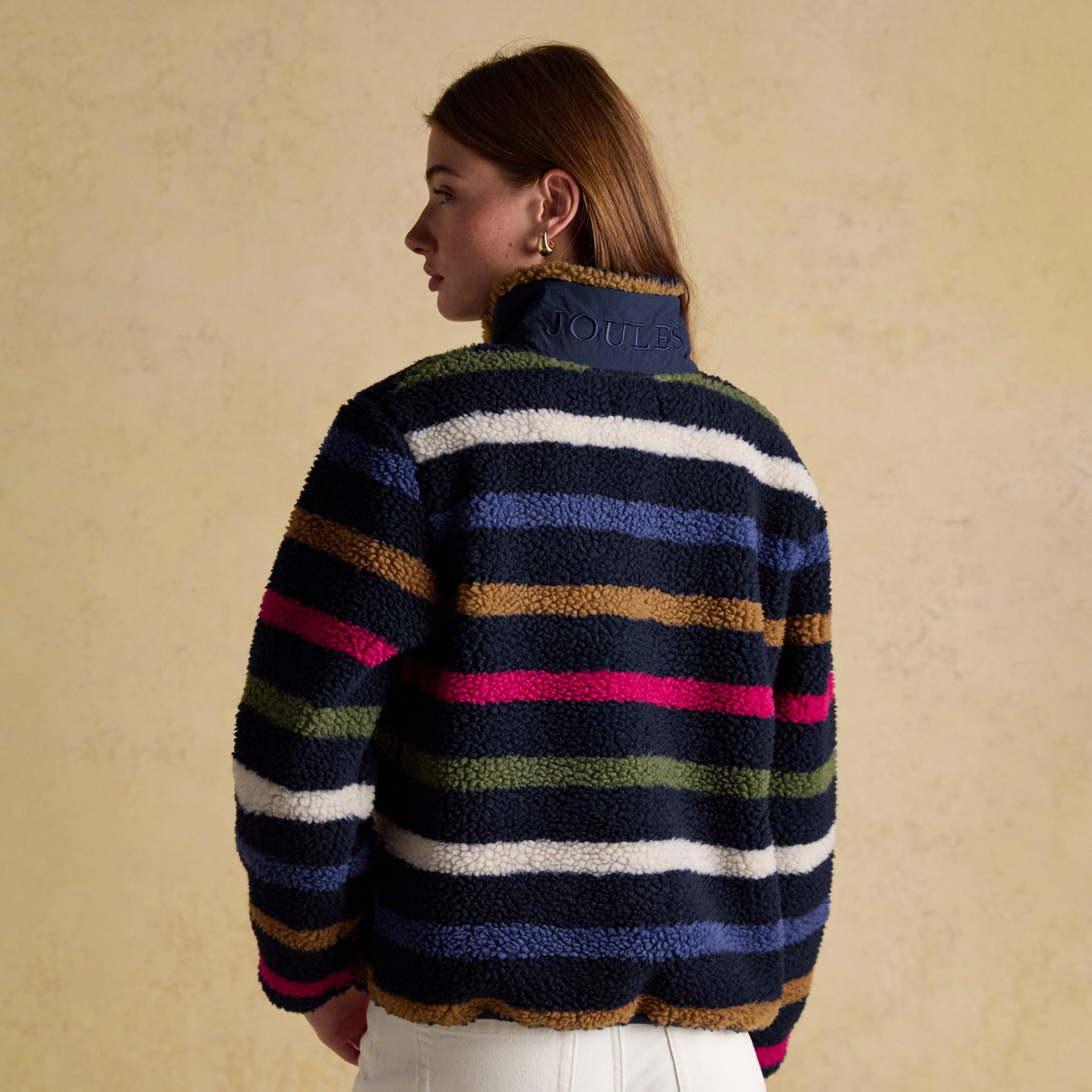 Women's Lottie Multi Stripe Borg Fleece - Image 3