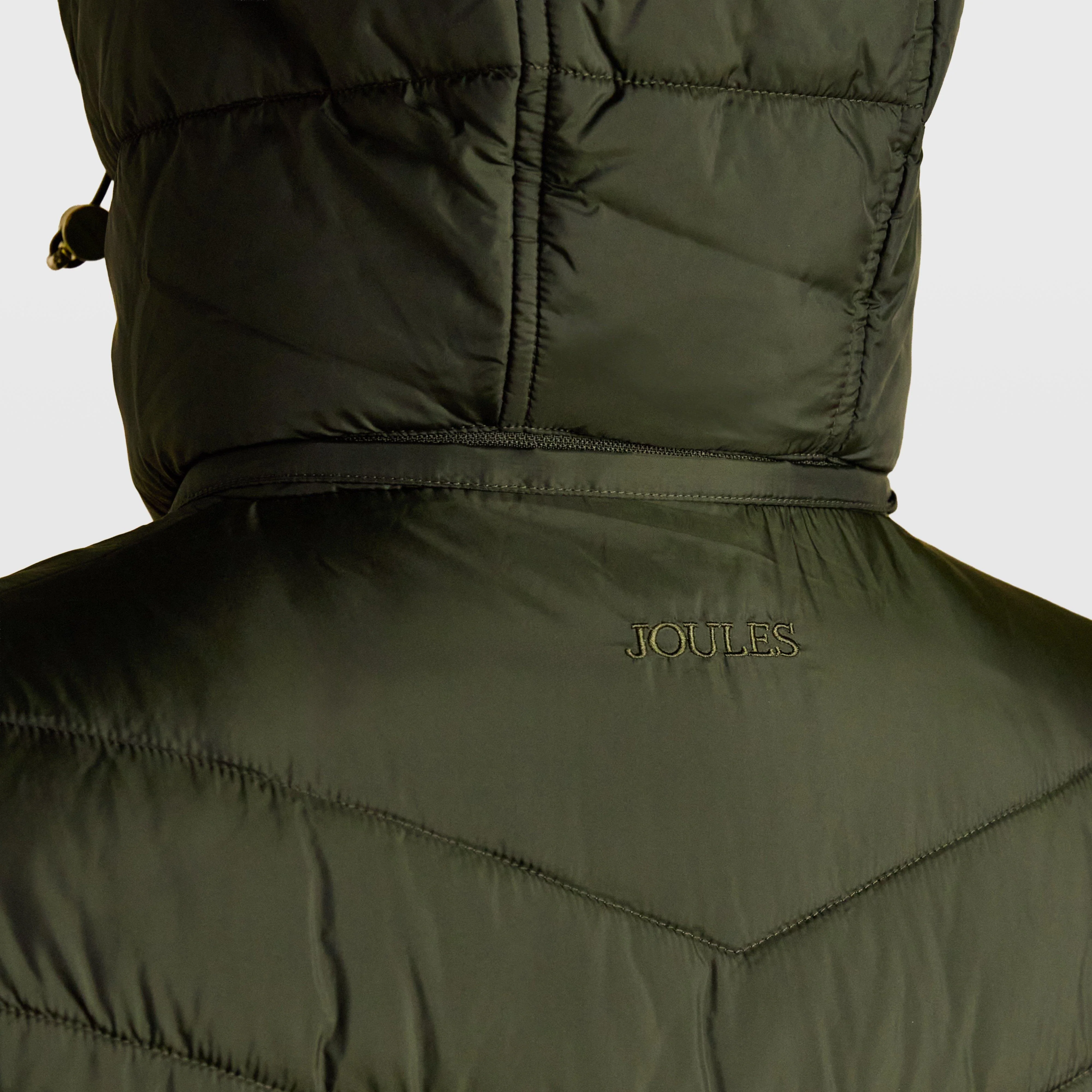 Womens Pembury Showerproof Longline Padded Coat With Hood Khaki - Image 7