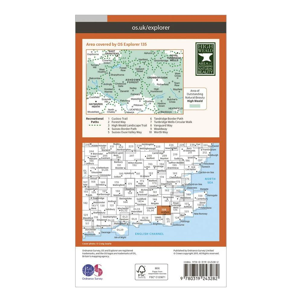 Explorer 135 Ashdown Forest Map With Digital Version - Image 2