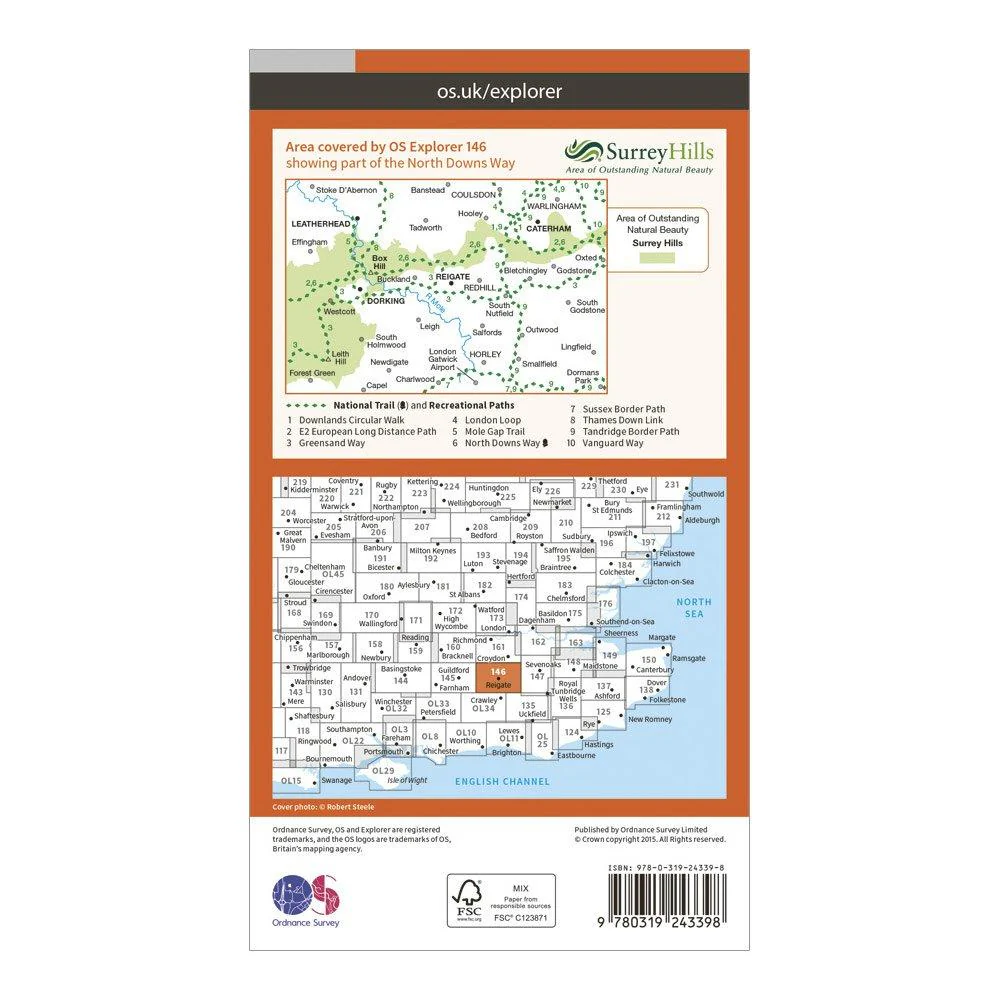 Explorer 146 Dorking, Box Hill & Reigate Map With Digital Version - Image 2