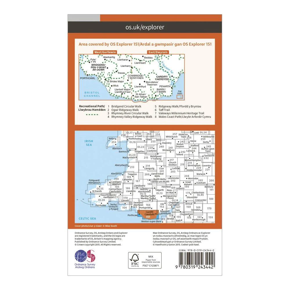 Explorer 151 Cardiff & Bridgend Map With Digital Version - Image 2
