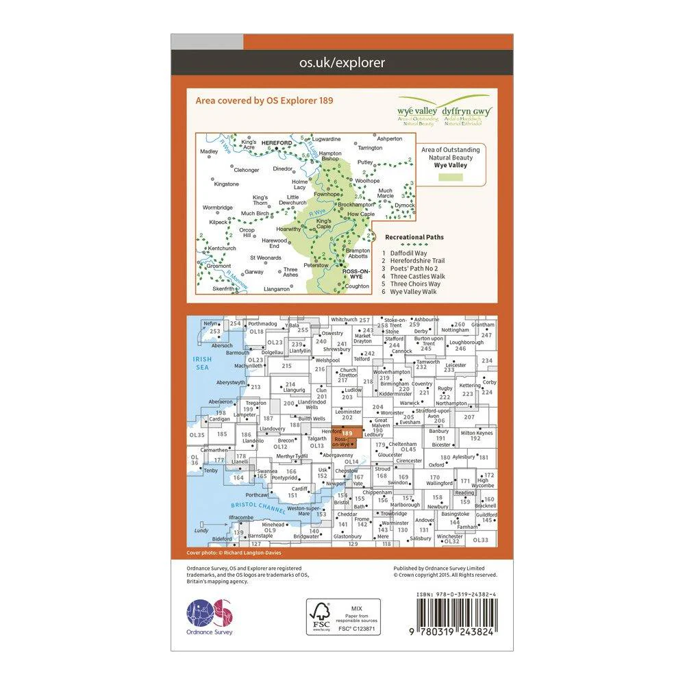 Explorer 189 Hereford & Ross-on-Wye Map With Digital Version - Image 2