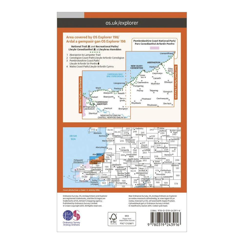 Explorer 198 Cardigan & New Quay, Aberaeron Map With Digital Version - Image 2