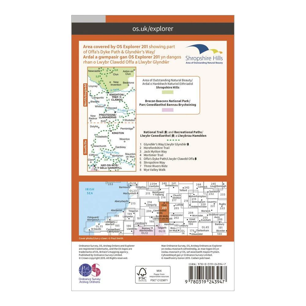 Explorer 201 Knighton & Presteigne Map With Digital Version - Image 2