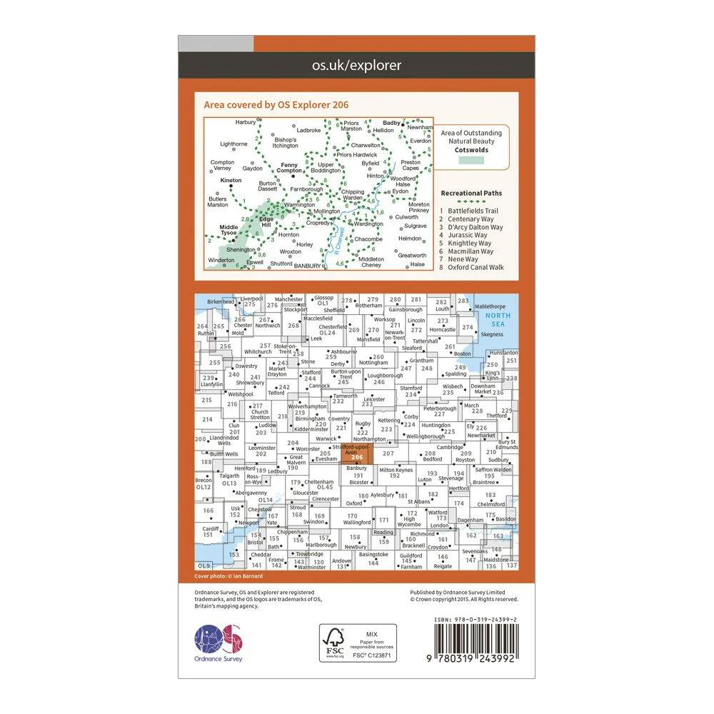 Explorer 206 Edge Hill & Fenny Compton Map With Digital Version - Image 2