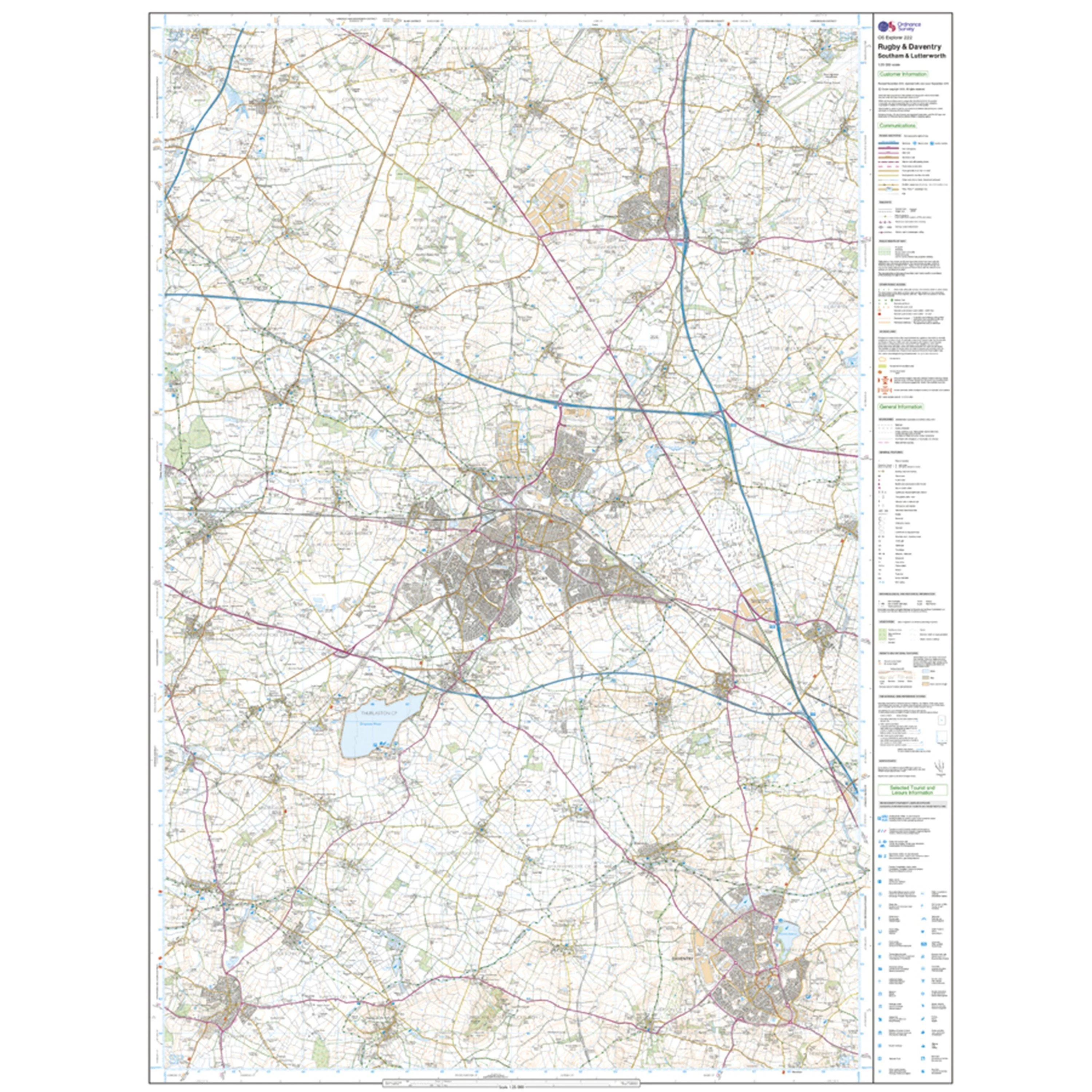 Explorer 222 Rugby, Daventry, Southam & Lutterworth Map With Digital Version - Image 3