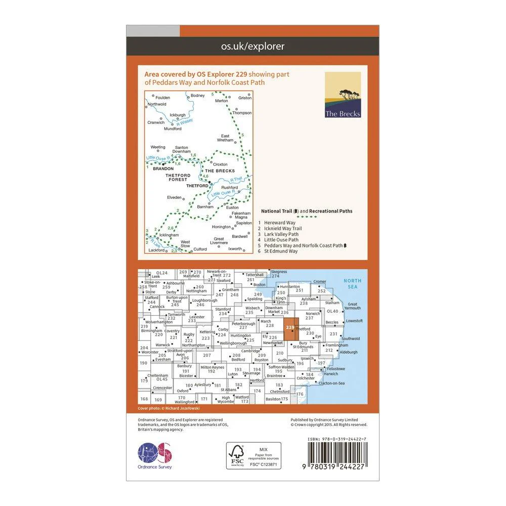 Explorer 229 Thetford Forest in the Brecks Map With Digital Version - Image 2