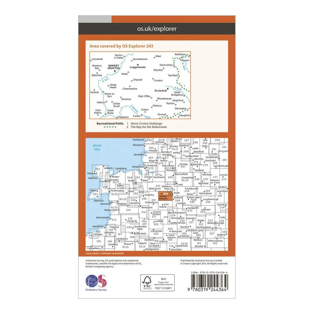 Explorer 243 Market Drayton, Loggerheads & Eccleshall Map With Digital Version - Image 2