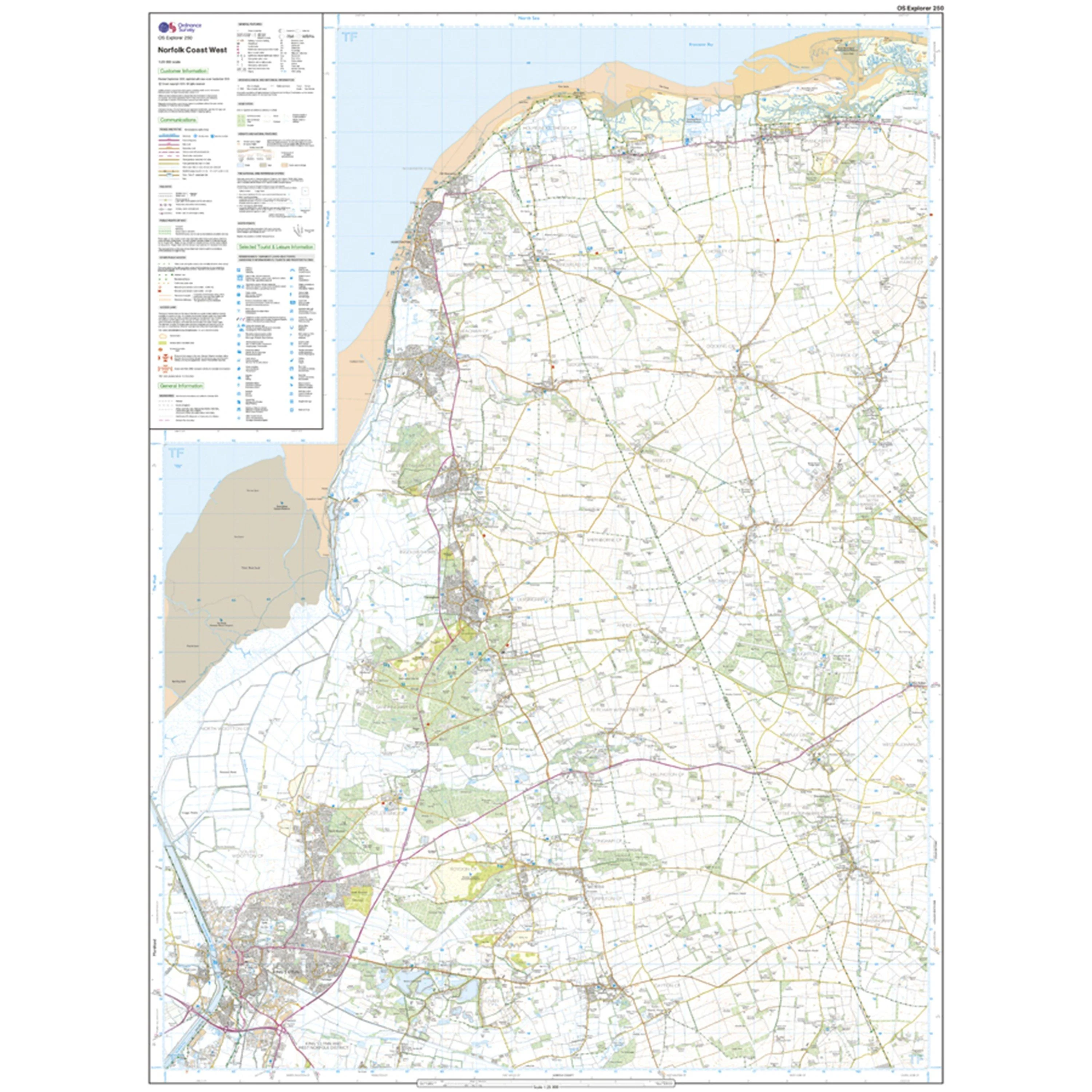 Explorer 250 Norfolk Coast West Map With Digital Version - Image 3