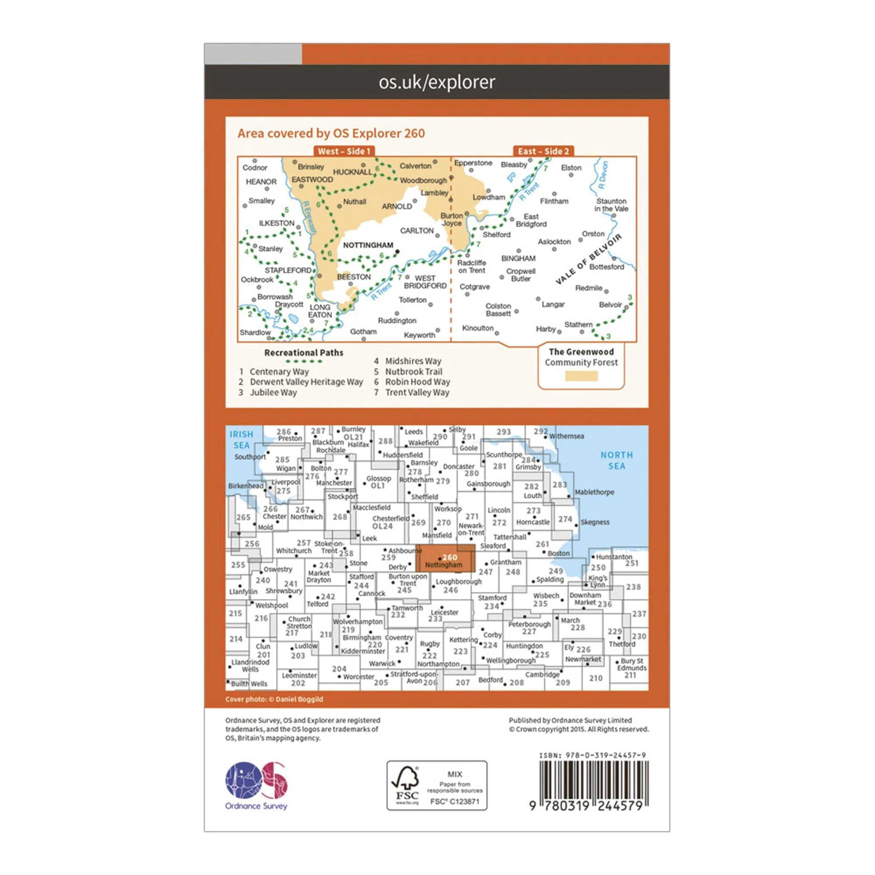 Explorer 260 Nottingham Map With Digital Version - Image 2