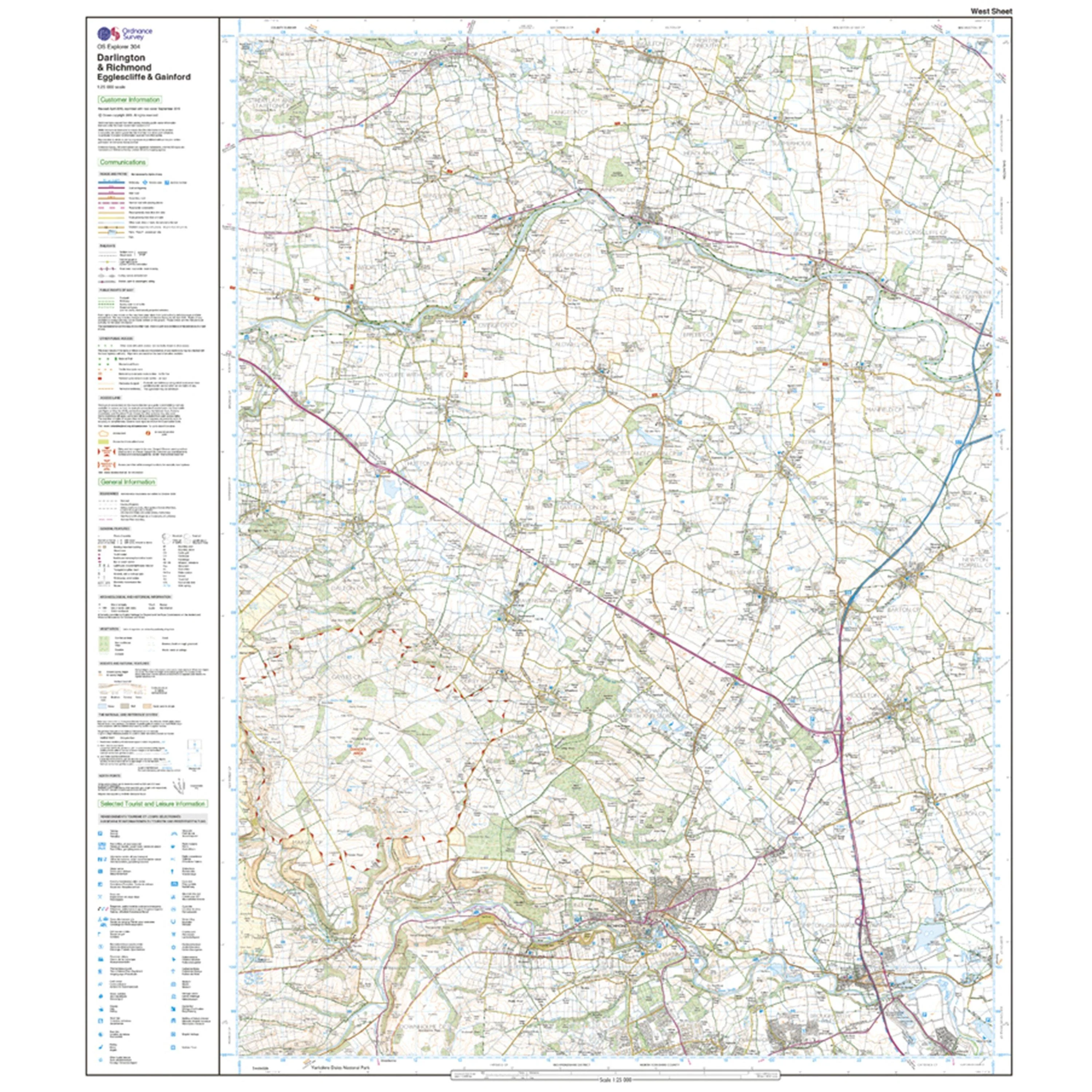 Explorer 304 Darlington & Richmond Map With Digital Version - Image 4