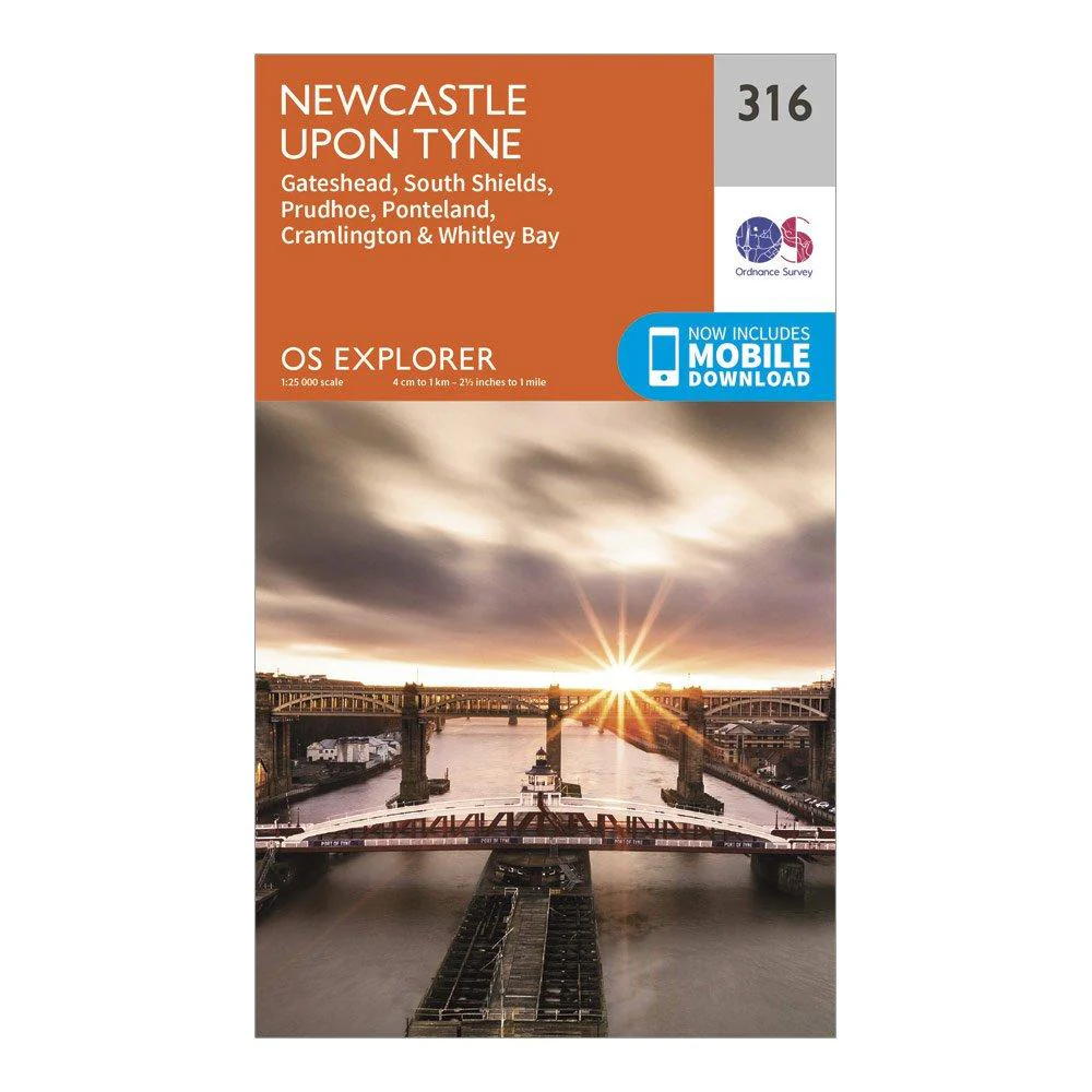 Explorer 316 Newcastle upon Tyne Map With Digital Version
