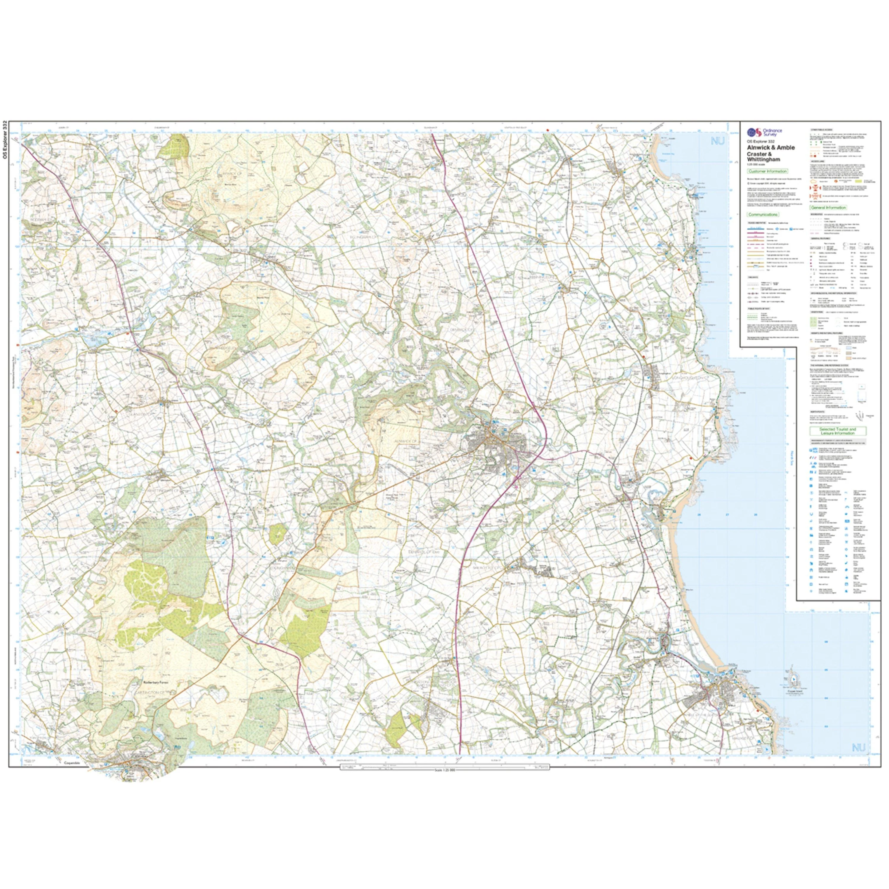 Explorer 332 Alnwick & Amble Map With Digital Version - Image 3