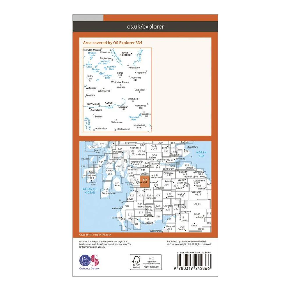 Explorer 334 East Kilbride, Galston & Darvel Map With Digital Version - Image 2