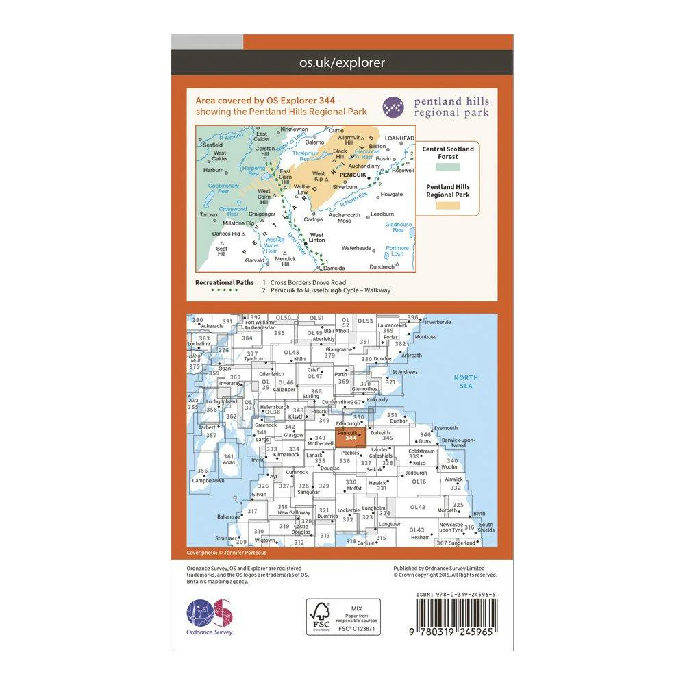 Explorer 344 Pentland Hills Map With Digital Version - Image 2