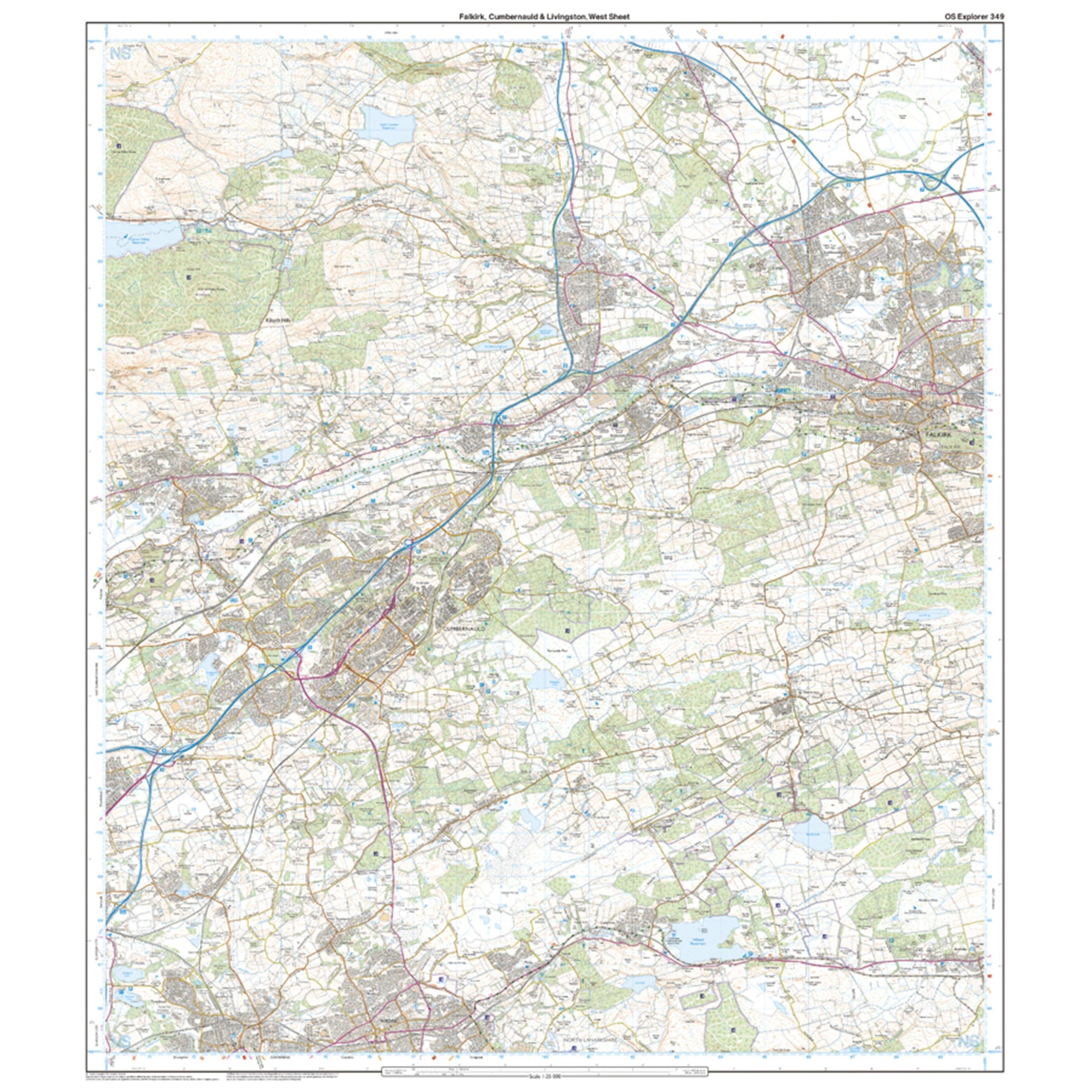 Explorer 349 Falkirk, Cumbernauld & Livingston Map With Digital Version - Image 4