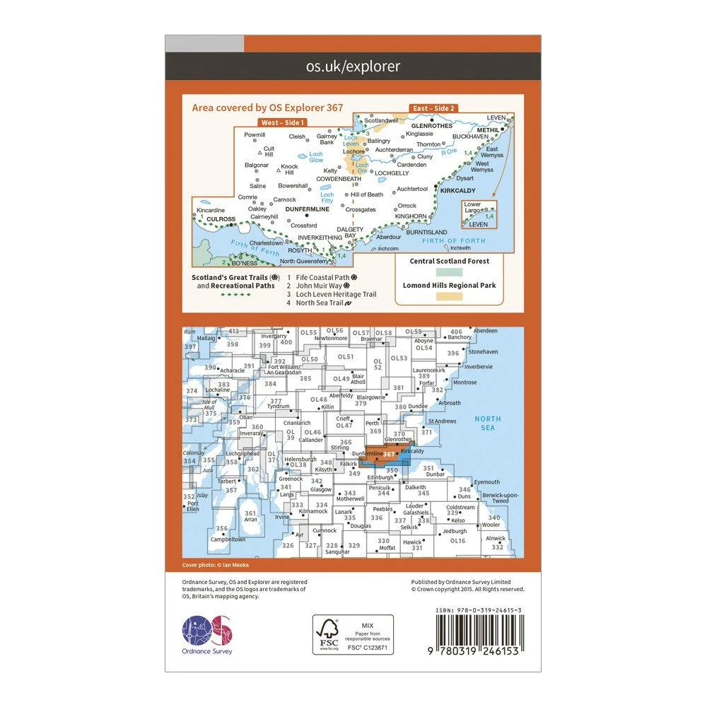 Explorer 367 Dunfermline, Kirkcaldy & Glenrothes South Map With Digital Version - Image 2