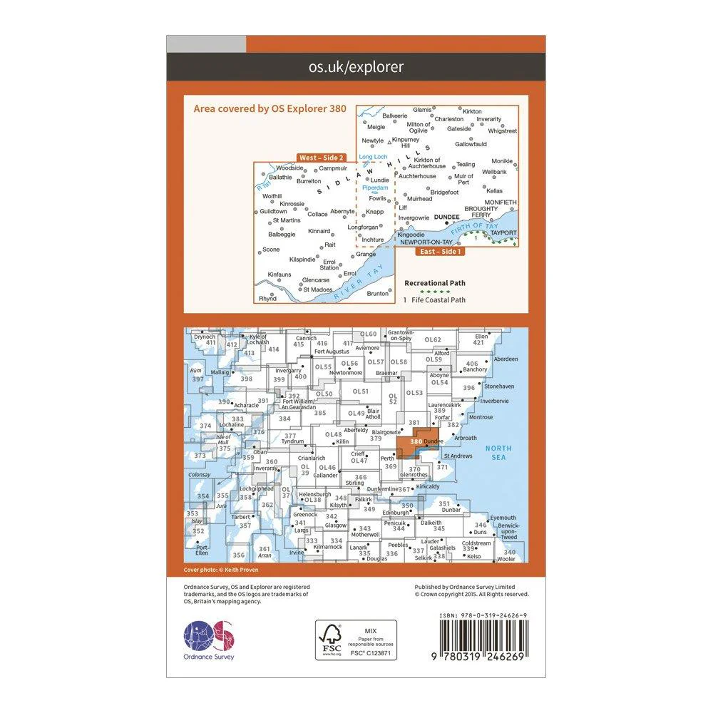 Explorer 380 Dundee & Sidlaw Hills Map With Digital Version - Image 2