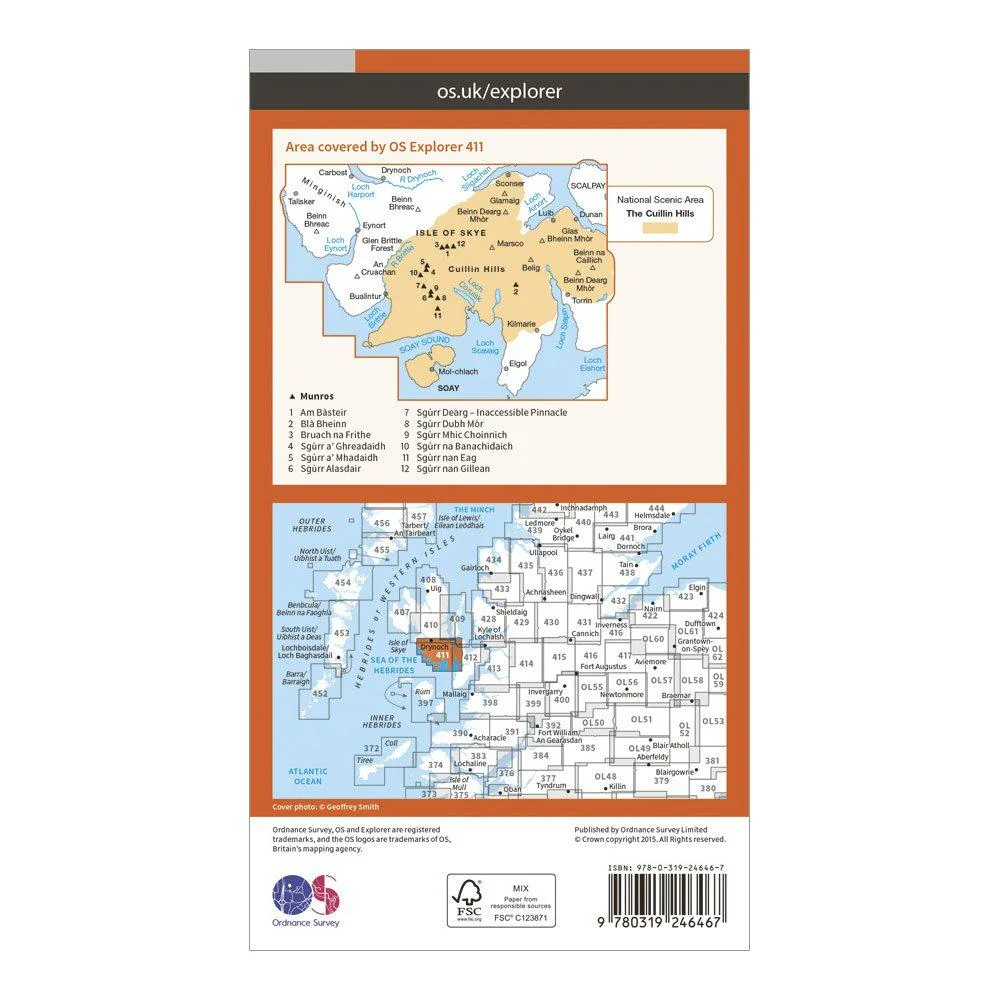 Explorer 411 Skye - Cuillin Hills Map With Digital Version - Image 2