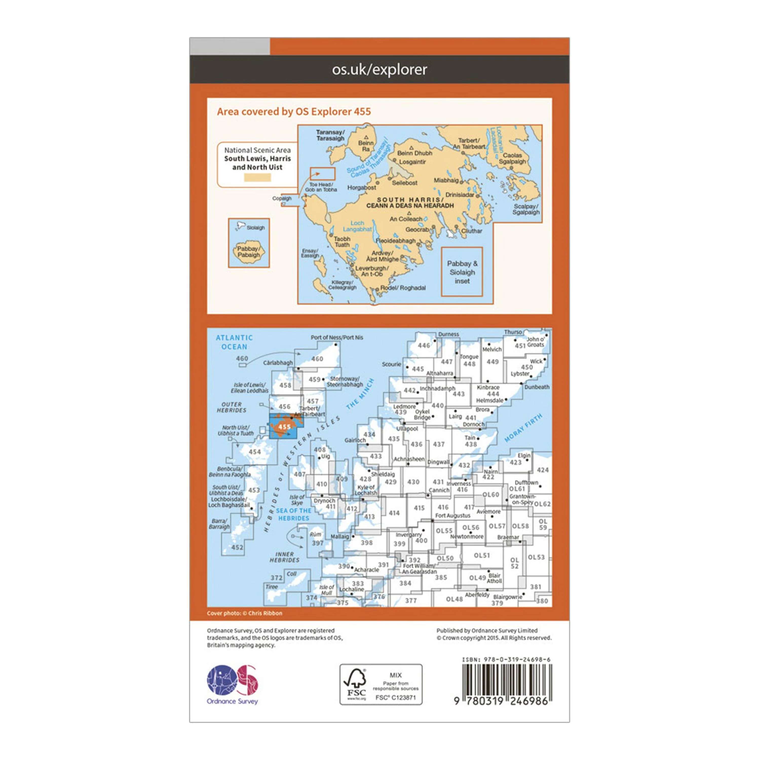 Explorer 455 South Harris Map With Digital Version - Image 2