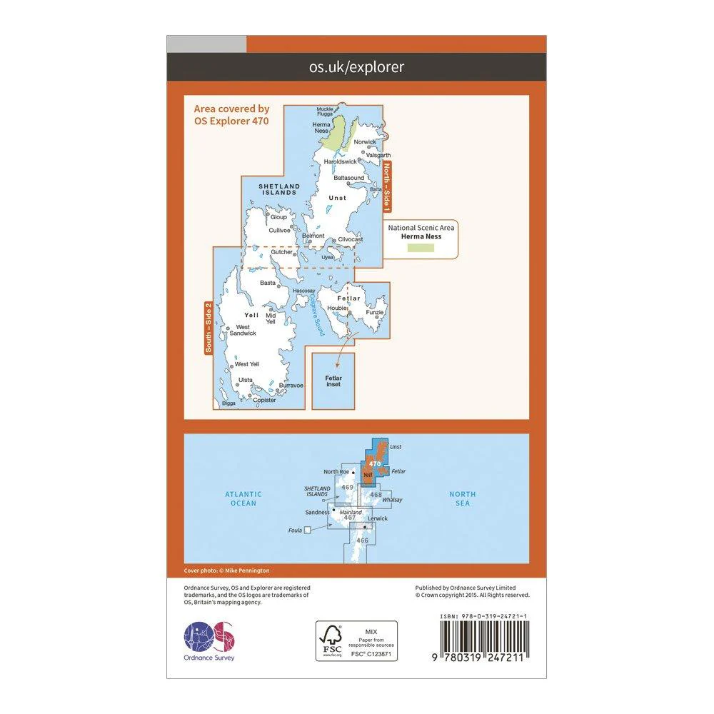 Explorer 470 Shetland – Unst, Yell & Fetlar Map With Digital Version - Image 2