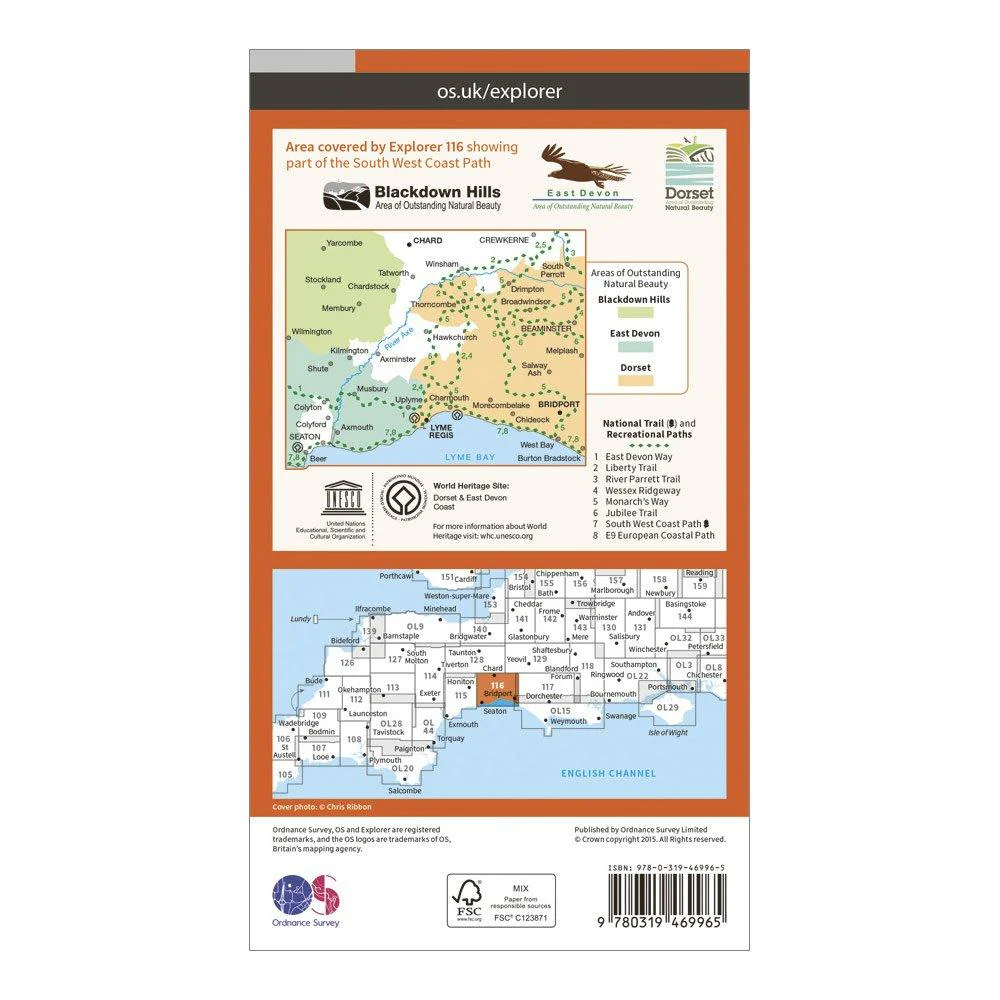 Explorer Active 116 Lyme Regis & Bridport Map With Digital Version - Image 2