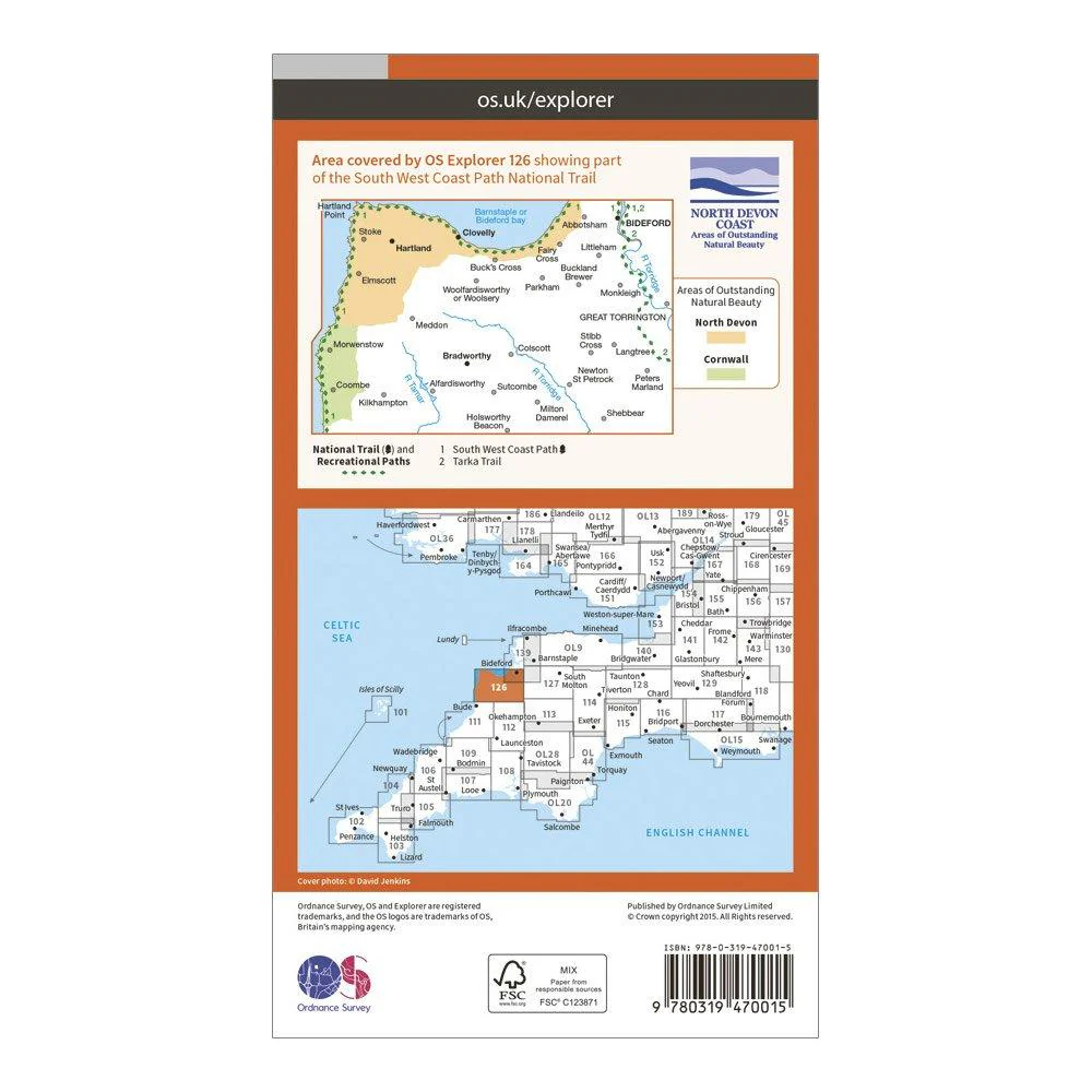 Explorer Active 126 Clovelly & Hartland Map With Digital Version - Image 2