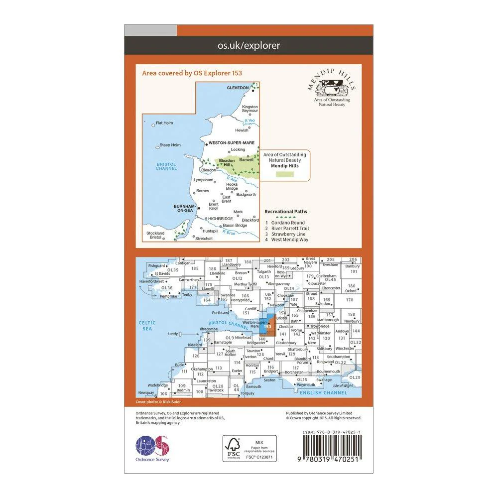 Explorer Active 153 Weston-Super-Mare & Bleadon Hill Map With Digital Version - Image 2