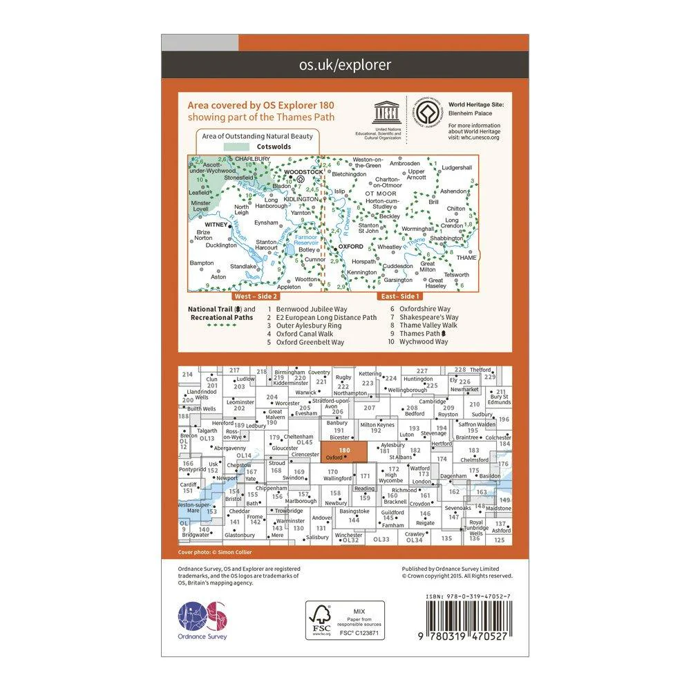 Explorer Active 180 Oxford, Witney & Woodstock Map With Digital Version - Image 2