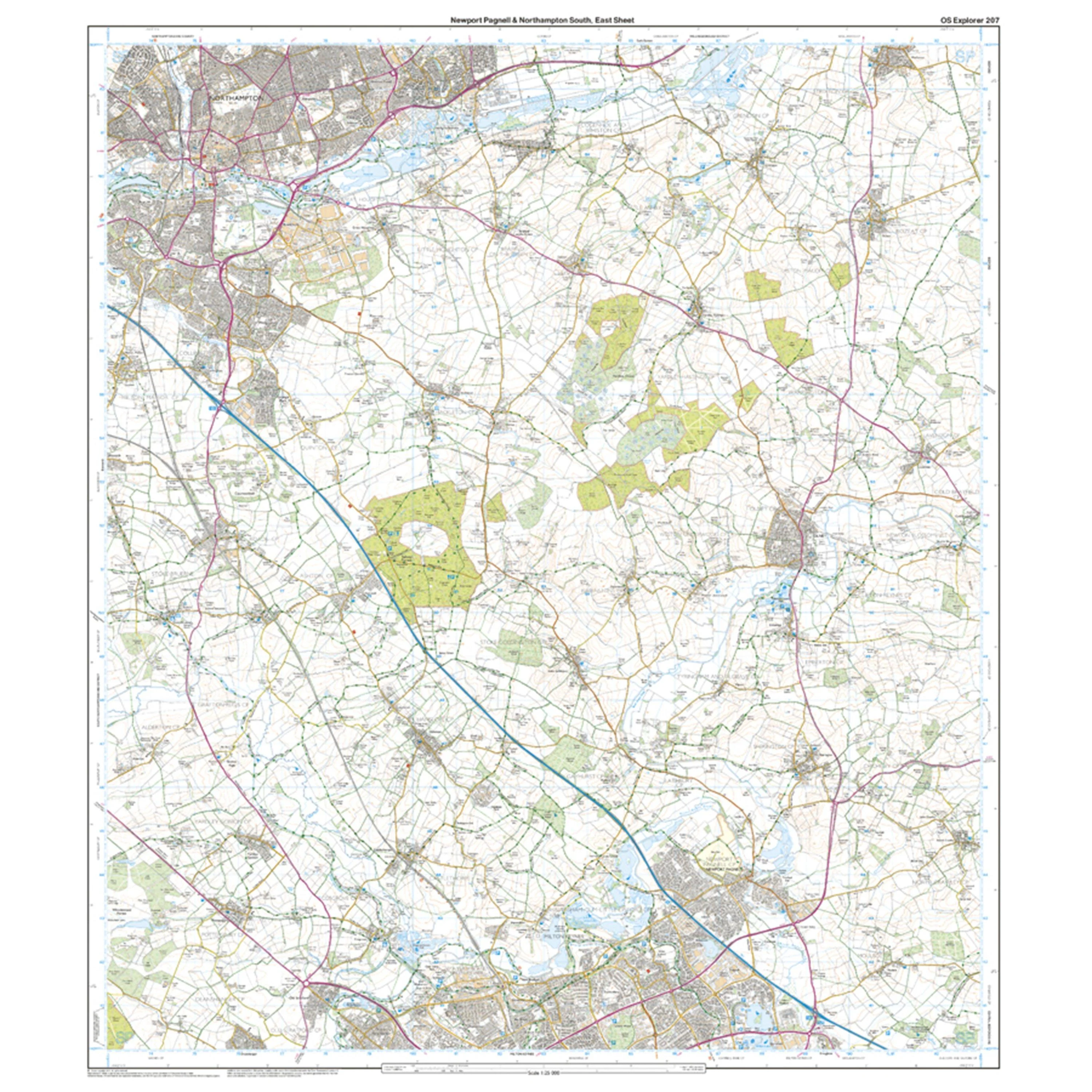 Explorer Active 207 Newport Pagnell & Northampton South Map With Digital Version - Image 3
