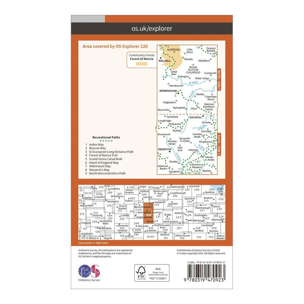Explorer Active 220 Birmingham, Walsall, Solihull & Redditch Map With Digital Version - Image 2