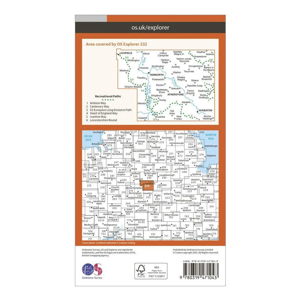 Explorer Active 232 Nuneaton & Tamworth Map With Digital Version - Image 2
