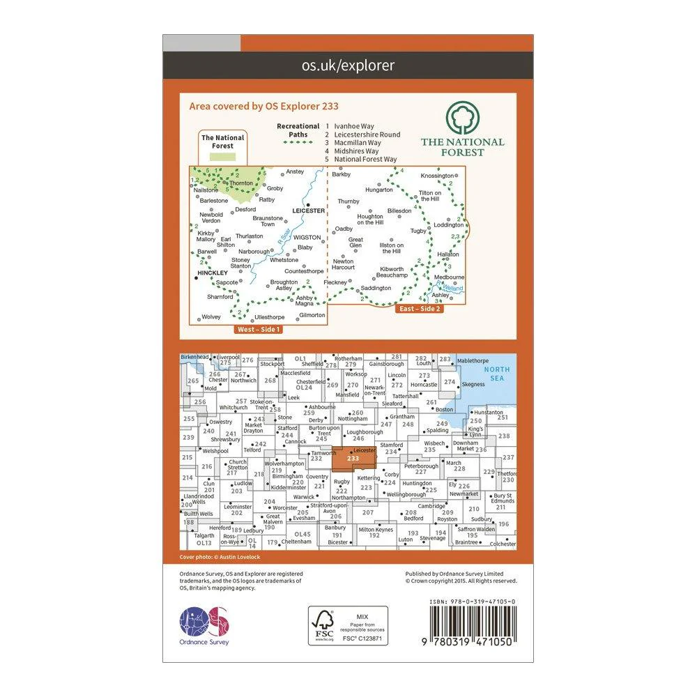 Explorer Active 233 Leicester & Hinckley Map With Digital Version - Image 2