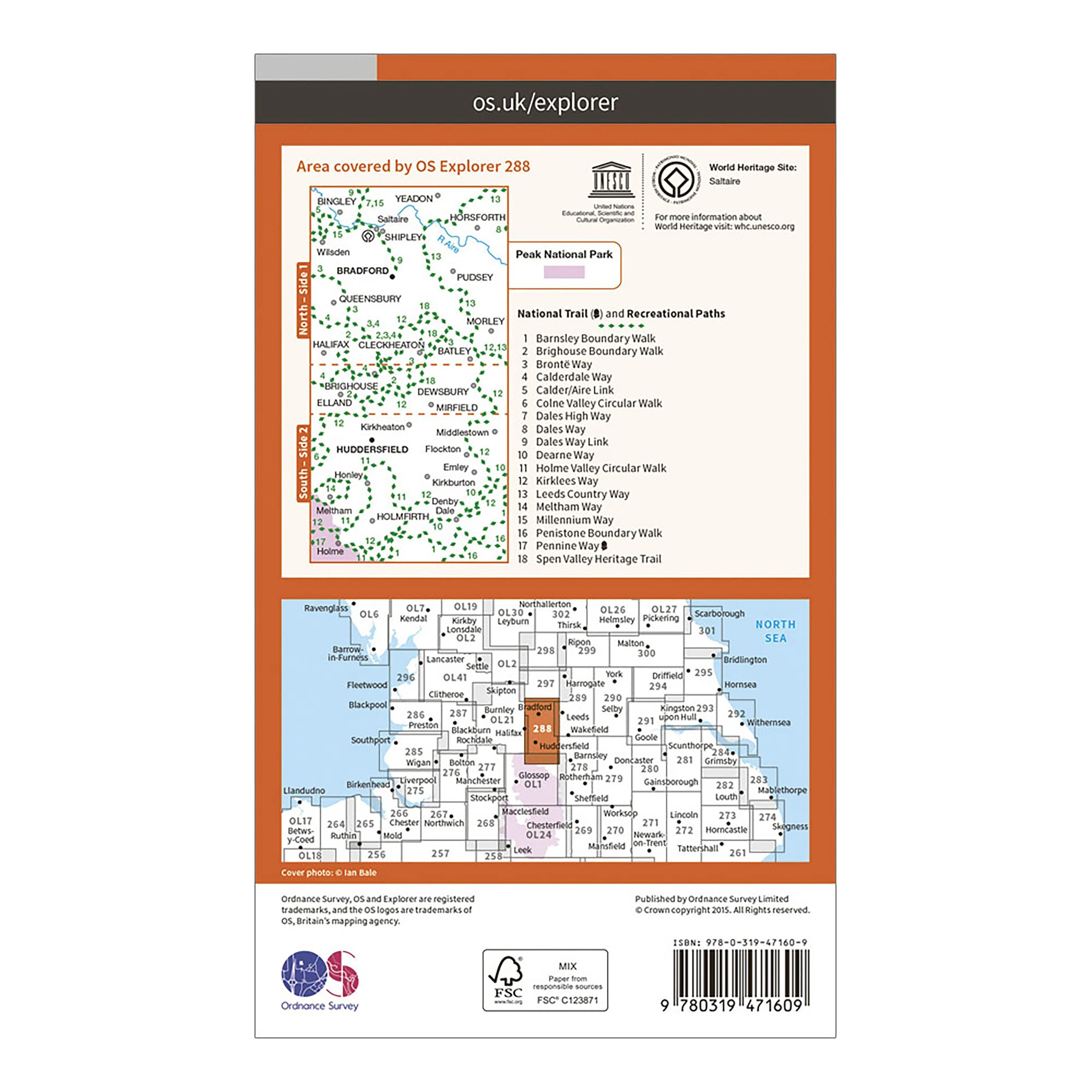 Explorer Active 288 Bradford & Huddersfield Map With Digital Version - Image 2