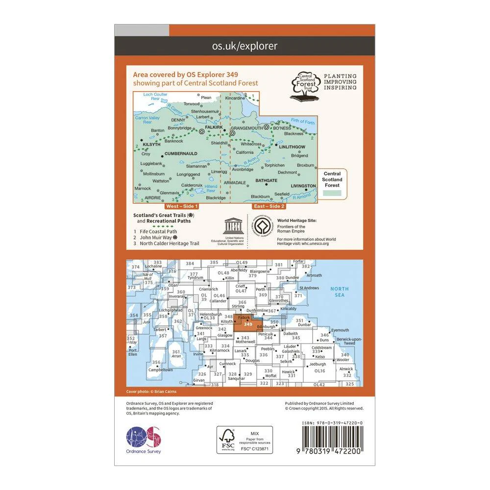 Explorer Active 349 Falkirk, Cumbernauld & Livingston Map With Digital Version - Image 2