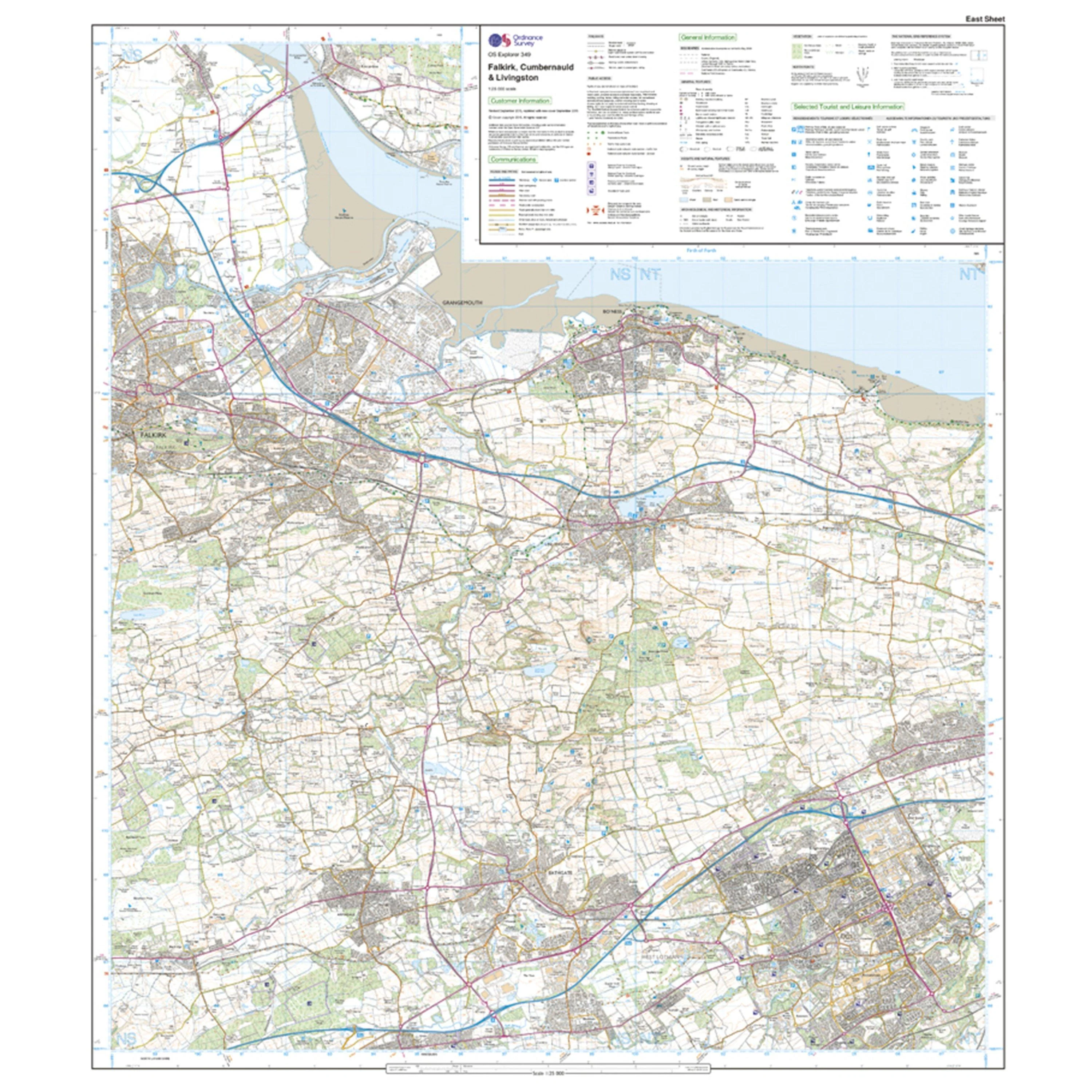Explorer Active 349 Falkirk, Cumbernauld & Livingston Map With Digital Version - Image 3