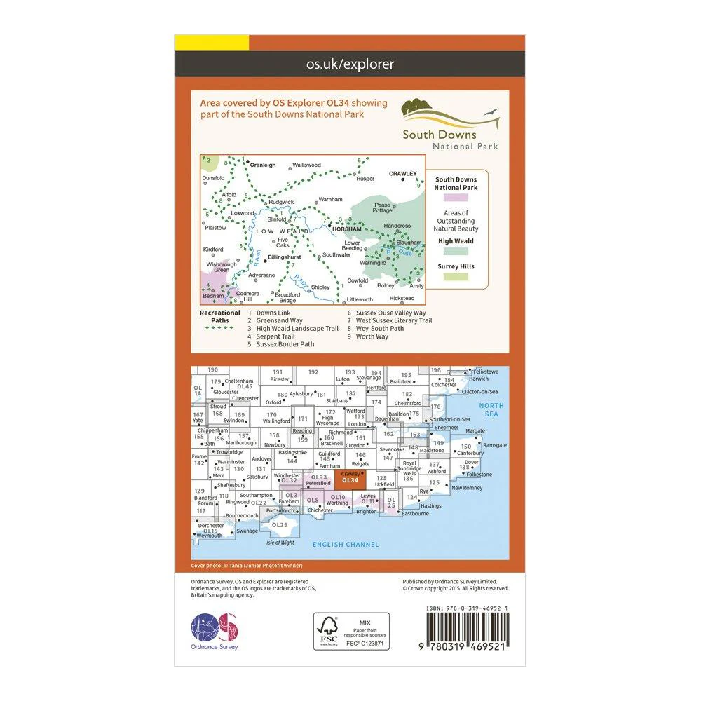 Explorer OL 34 Active D Crawley & Horsham Map - Image 2