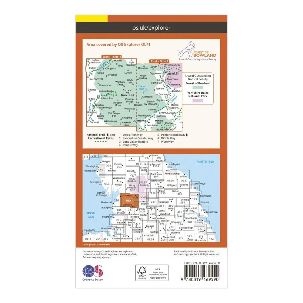 Explorer OL 41 Active D Forest of Bowland Map - Image 2
